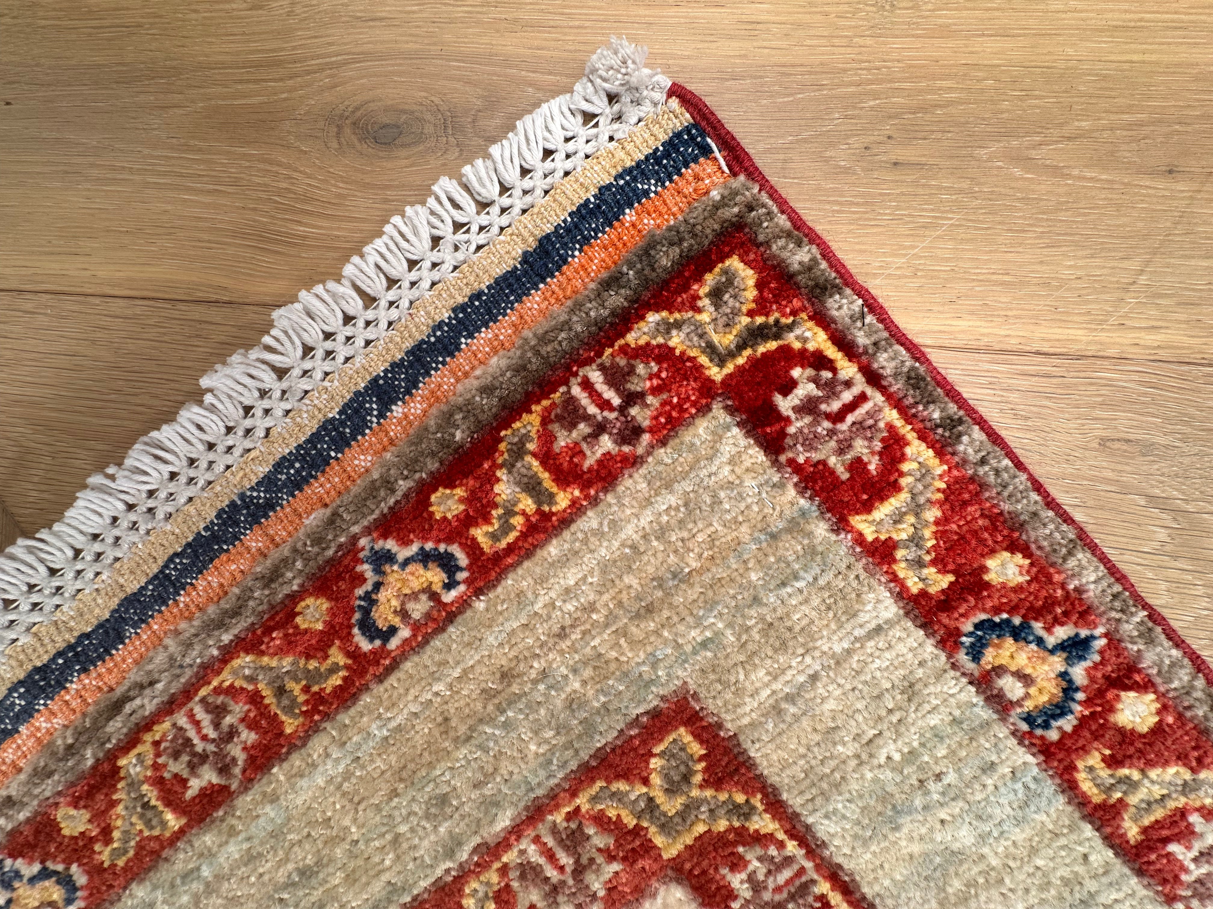 Grey Chobi Afghan Handmade — 2.99 x 0.82