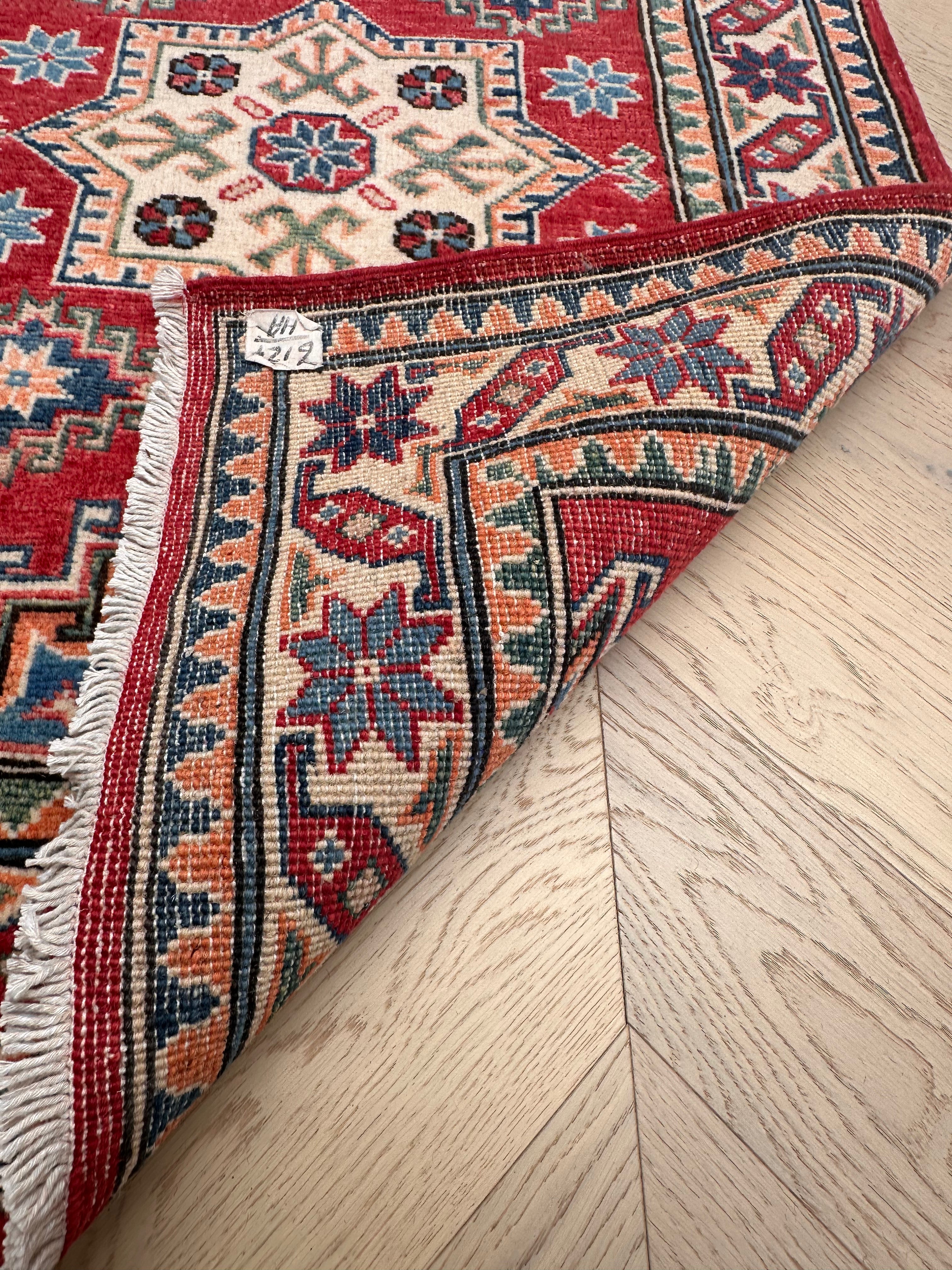 Red Kazak handmade runner — 1.89 x 0.80