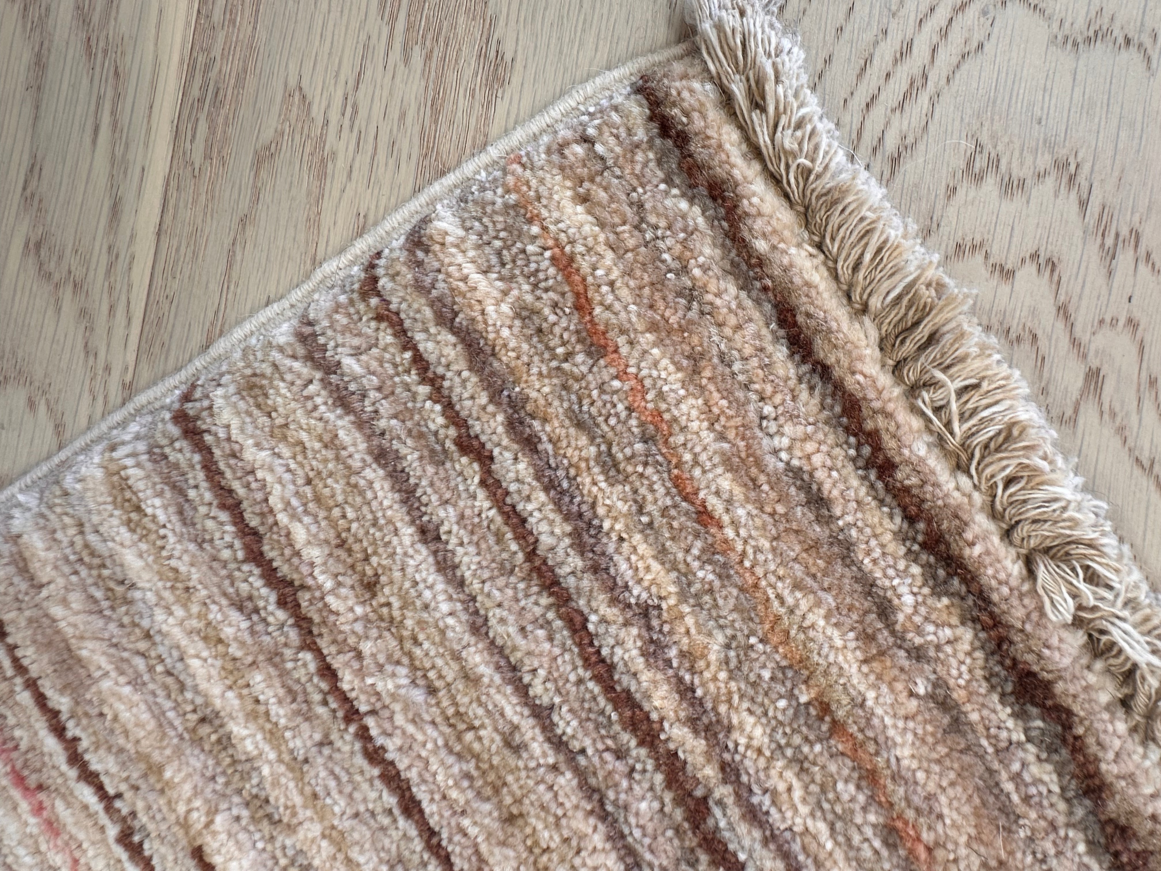 Beige Chobi Afghan Handmade — 1.93 x 0.97