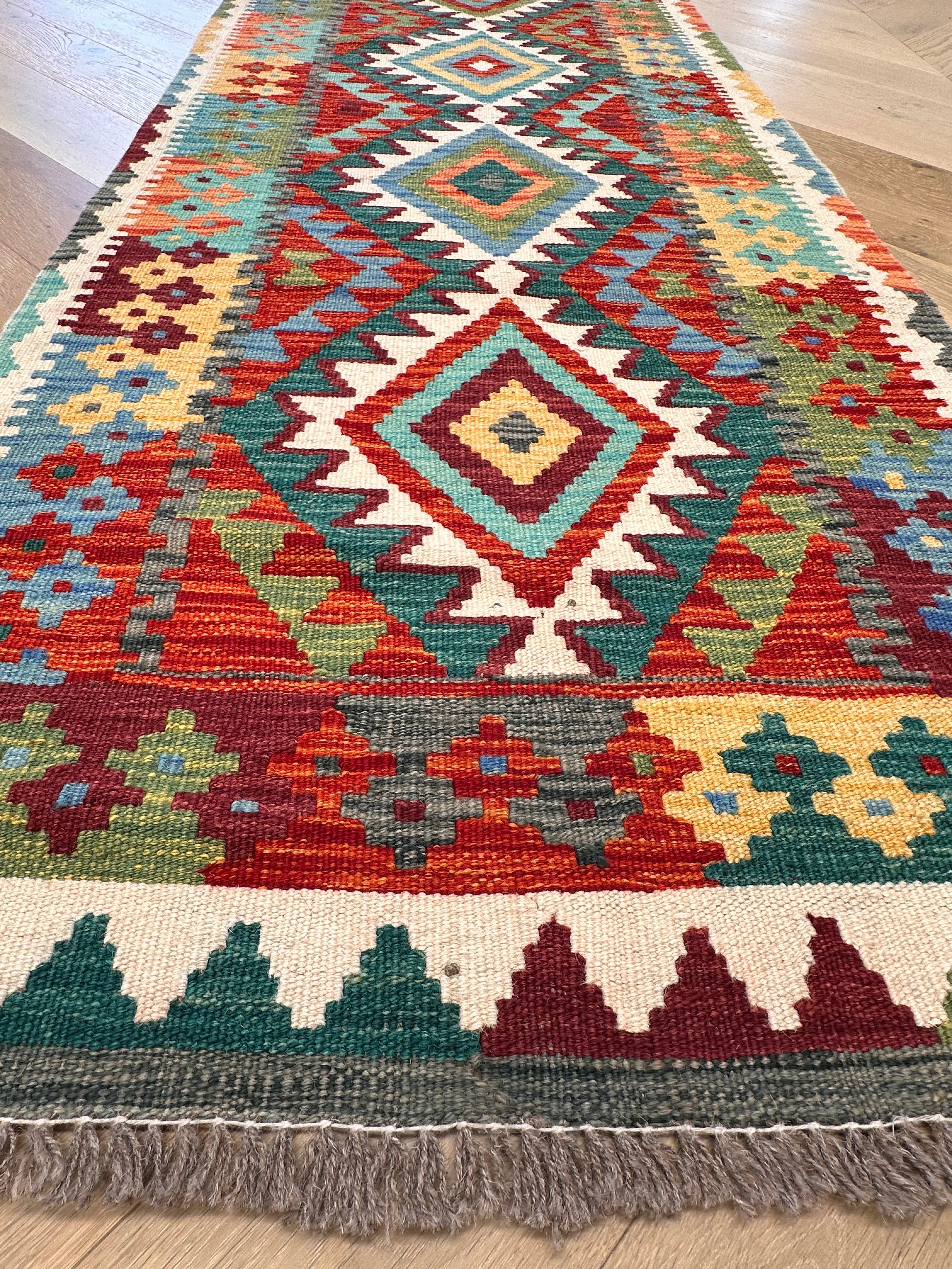 Chobi Afghan Handmade — 3.95 x 0.80
