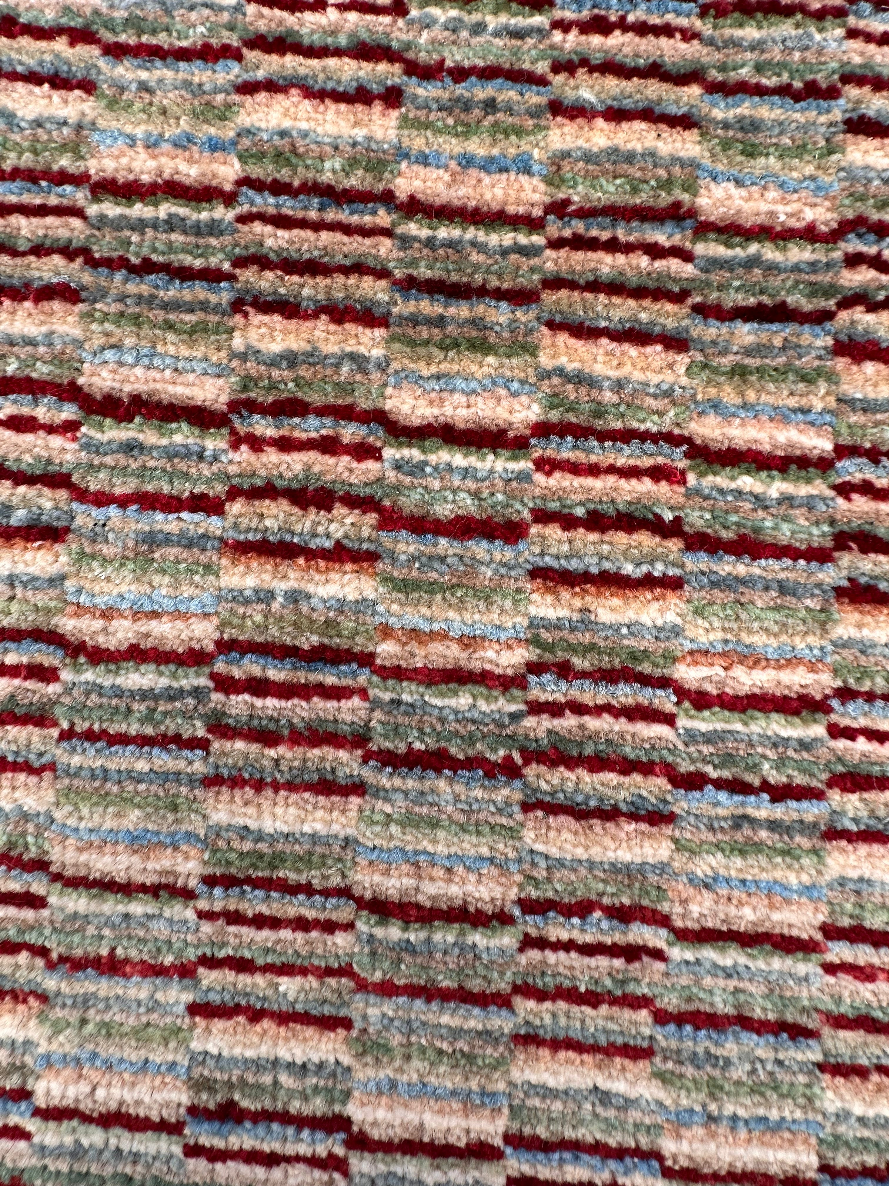 Handmade Gaba rug-runner — 3.80 x 0.85