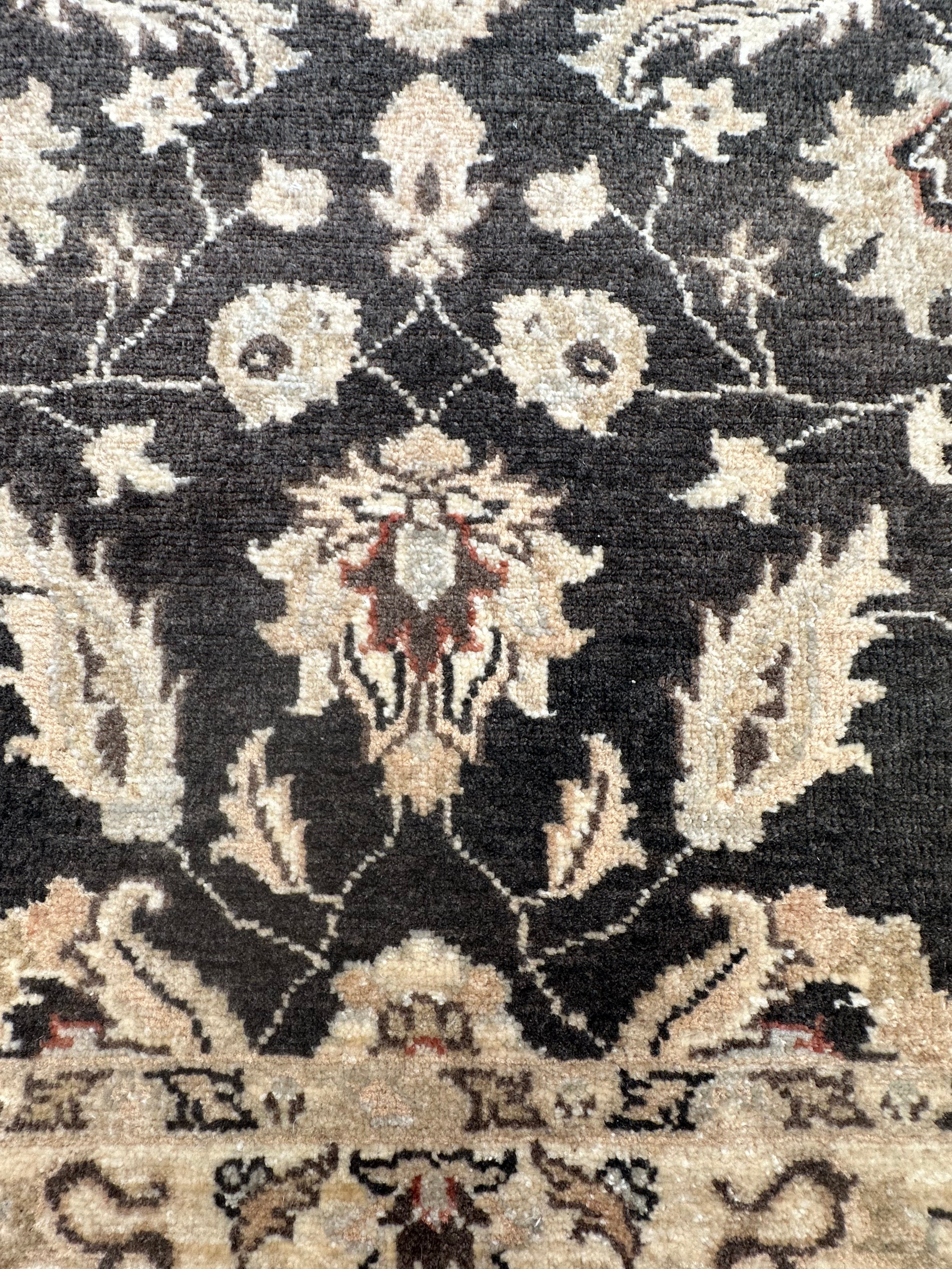 Black Chobi Afghan Handmade — 2.90 x 0.79