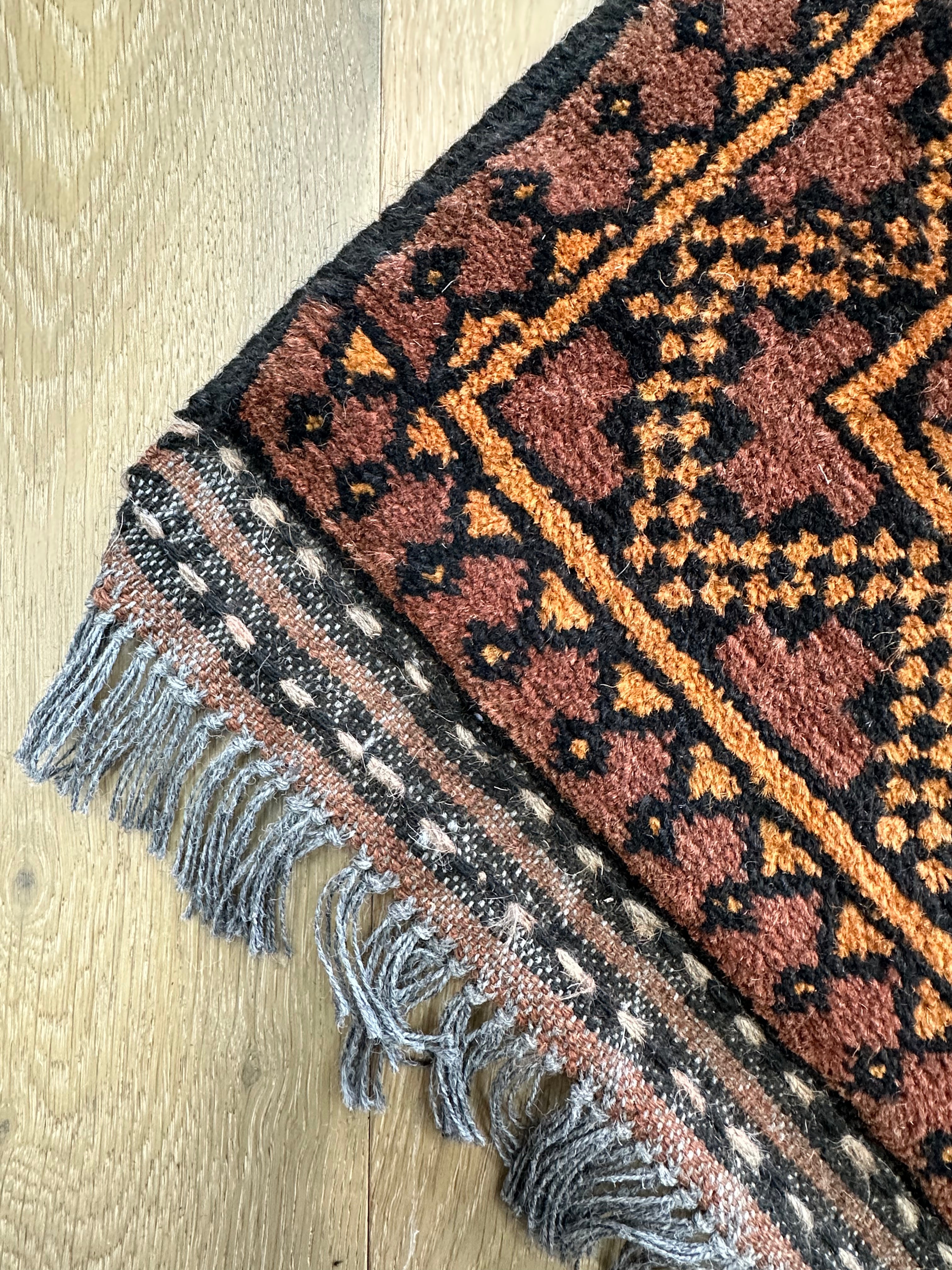 Handmade Gaba rug-runner — 2.89 x 0.79