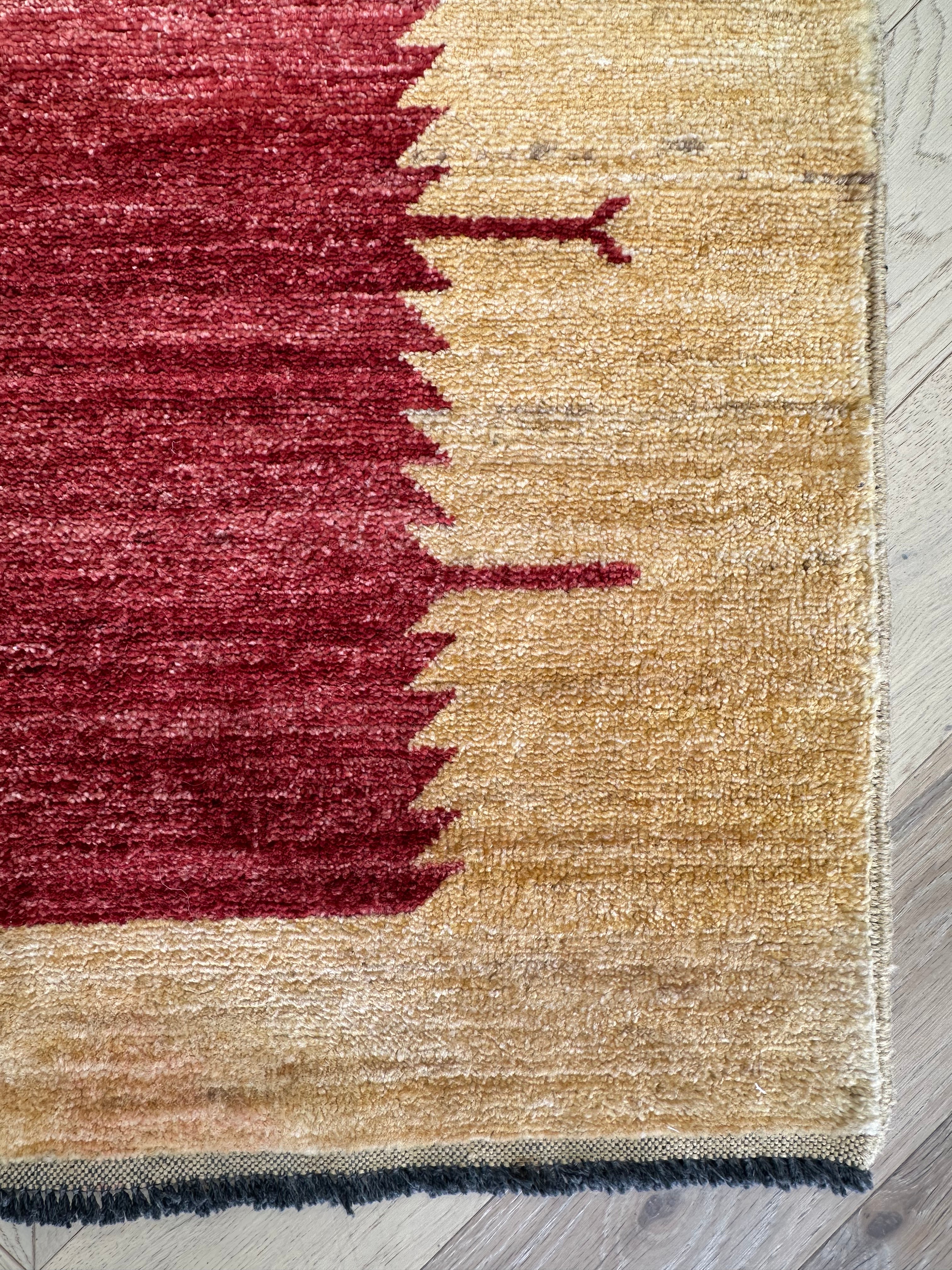 Handmade Gaba rug-runner — 4.00 x 0.94