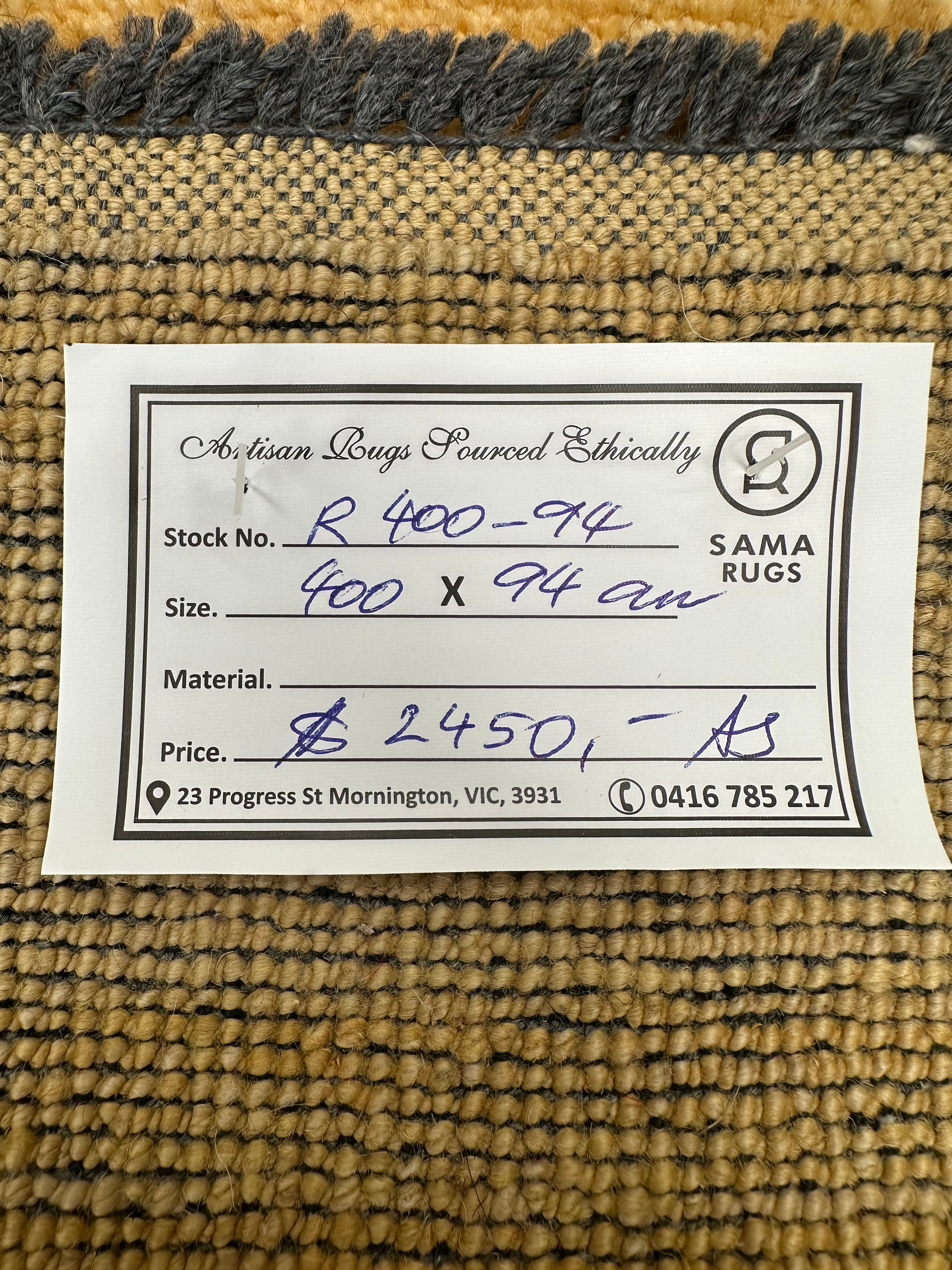 Handmade Gaba rug-runner — 4.00 x 0.94