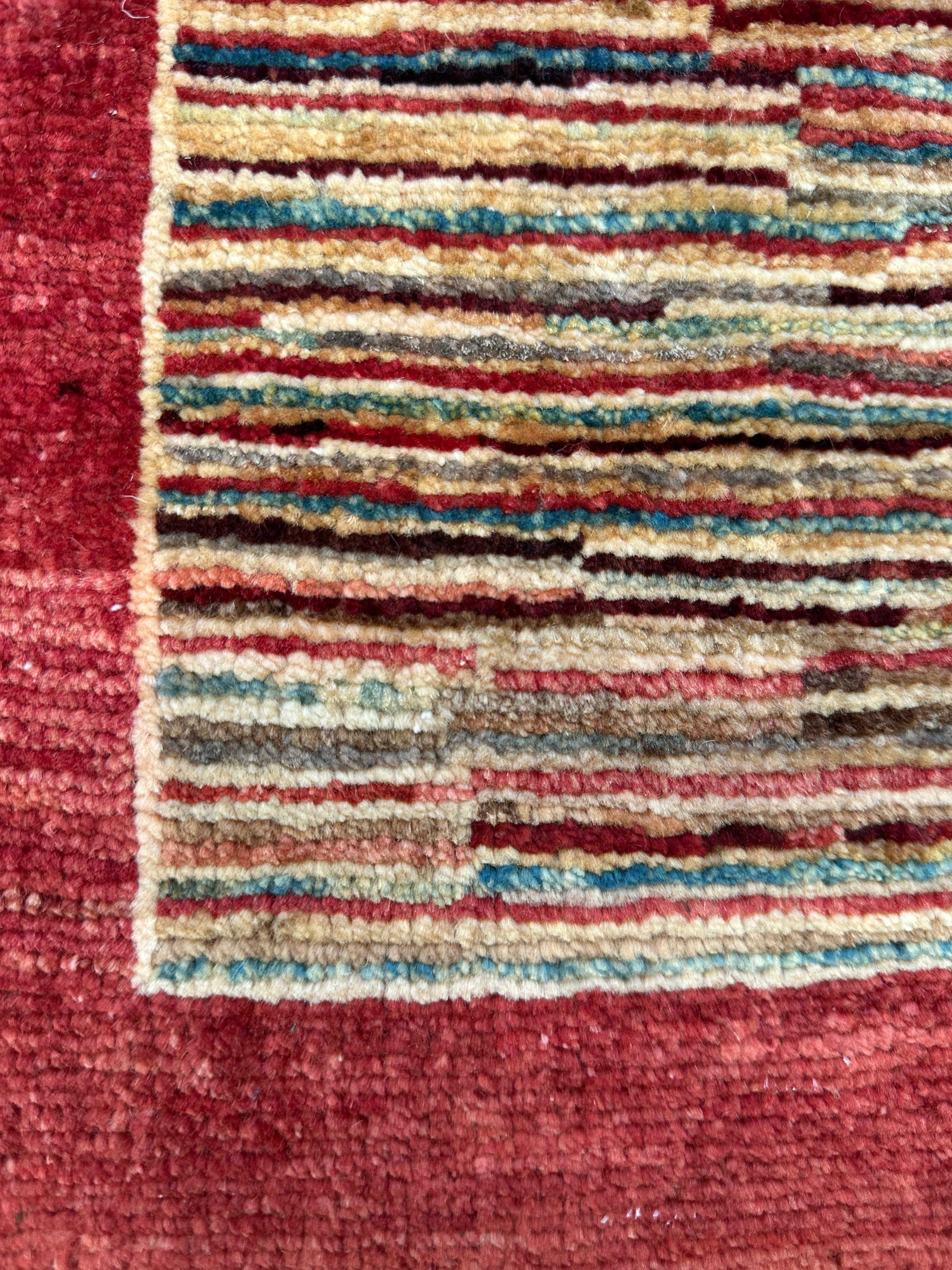 Handmade Gaba rug-runner — 2.98 x 0.82