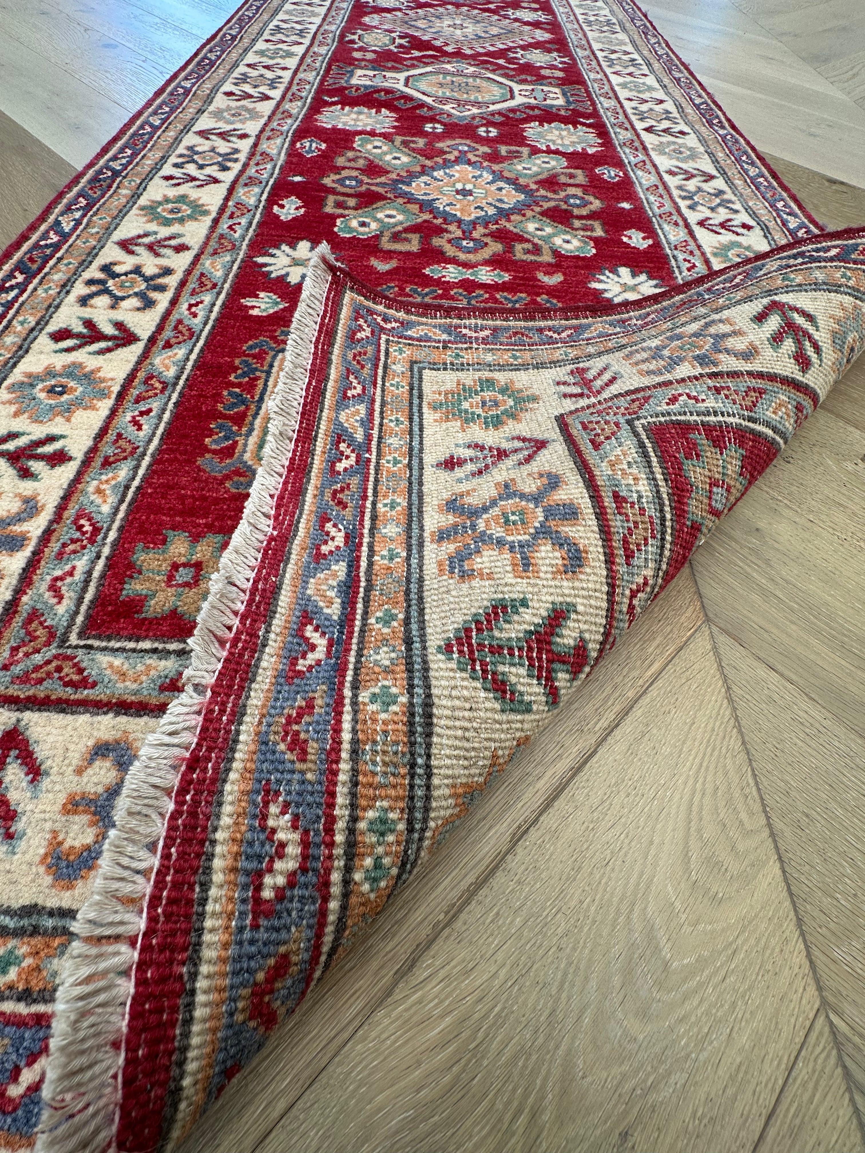 Kazak handmade runner 293x 82 cm
