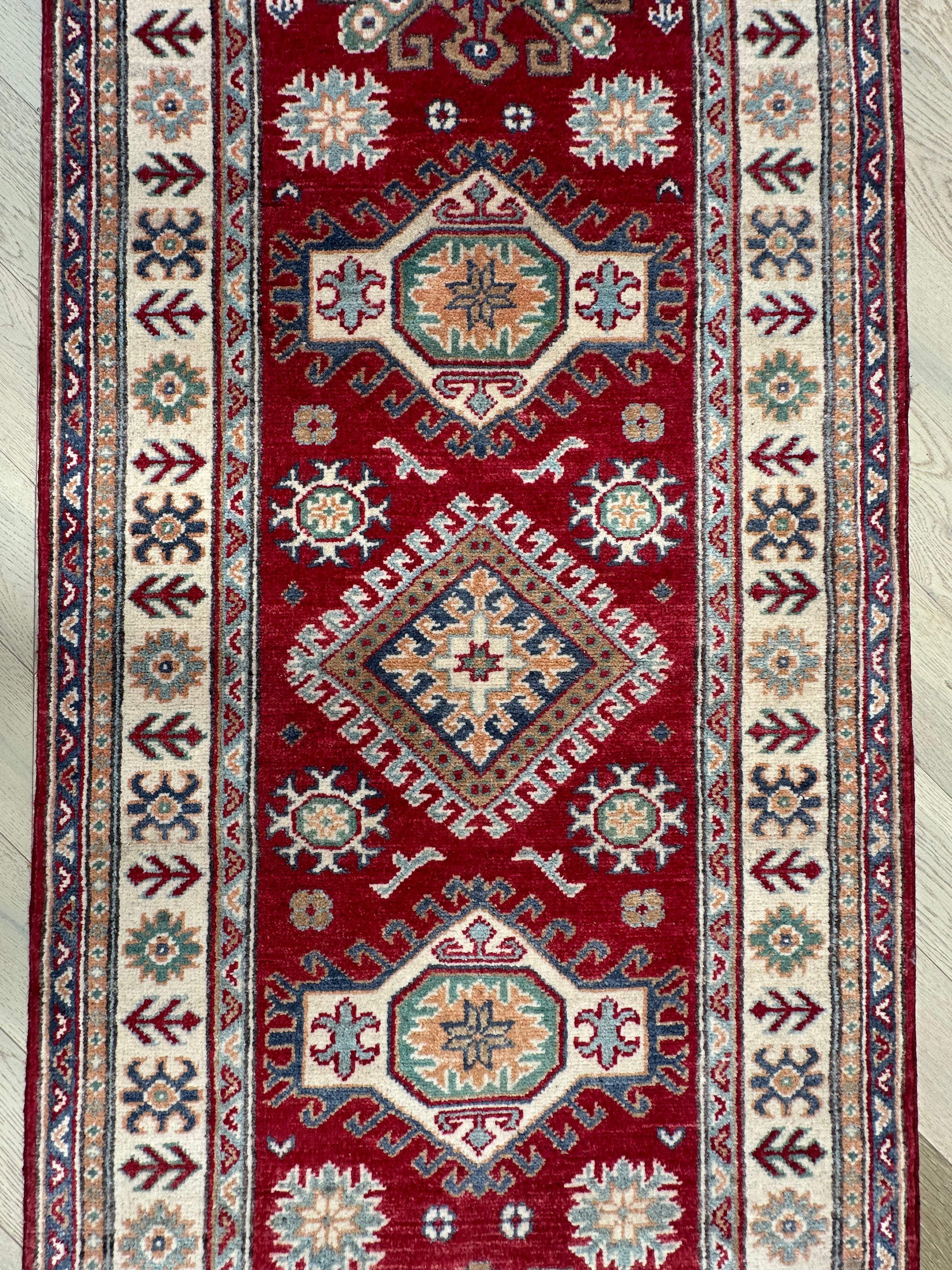 Kazak handmade runner 293x 82 cm