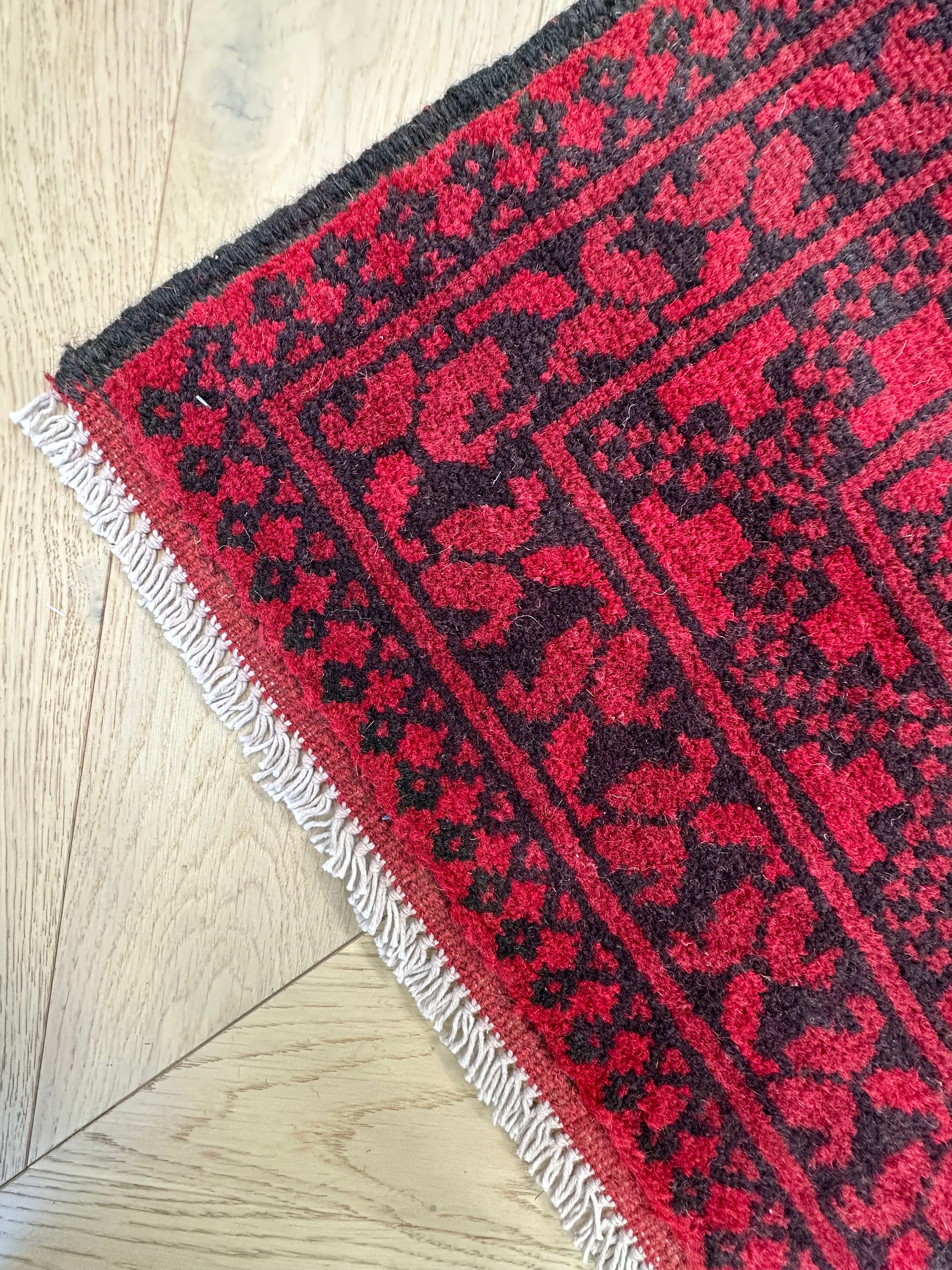 Red Afghan Handmade — 3.81 x 0.80