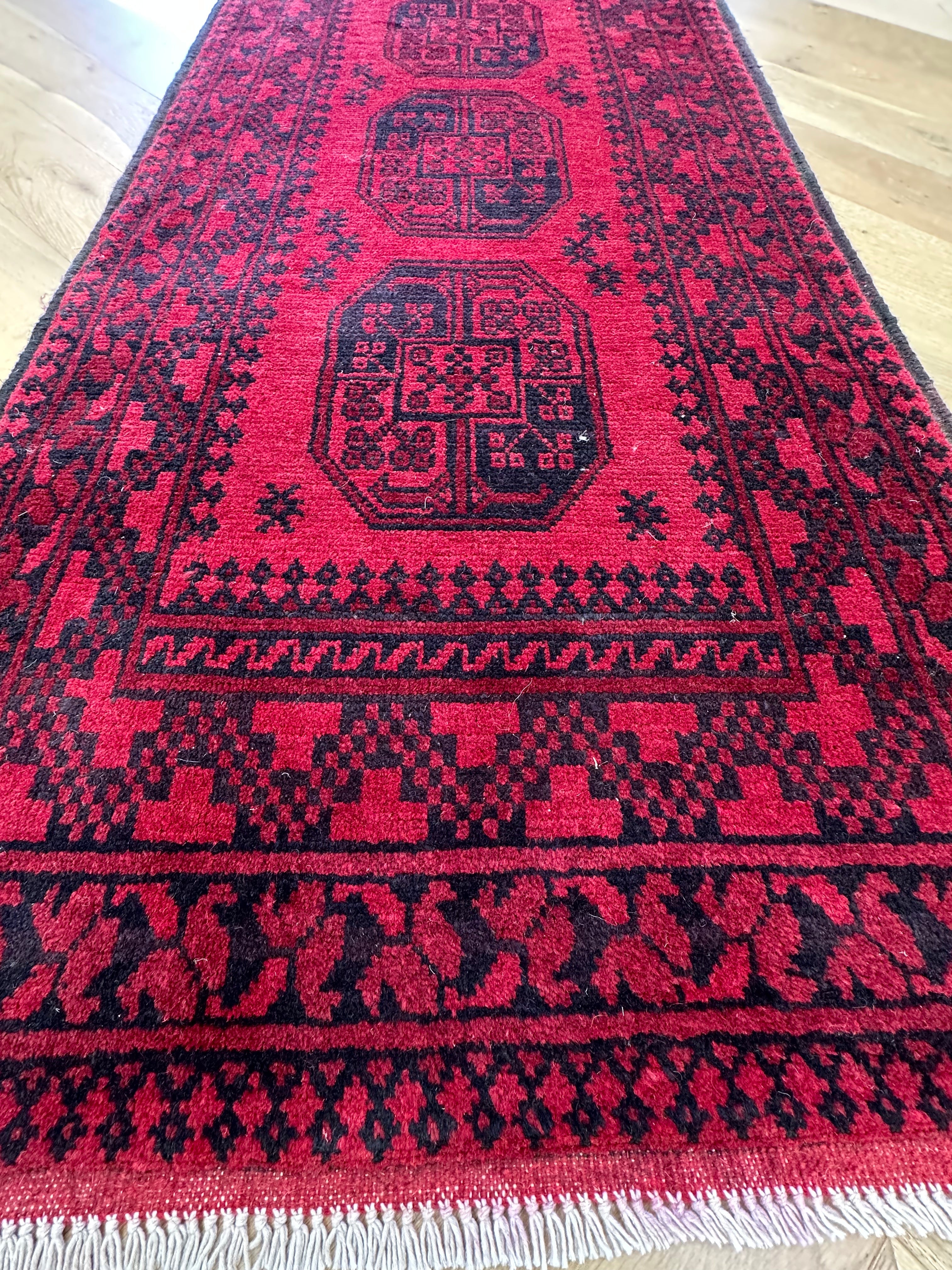 Red Afghan Handmade — 3.81 x 0.80