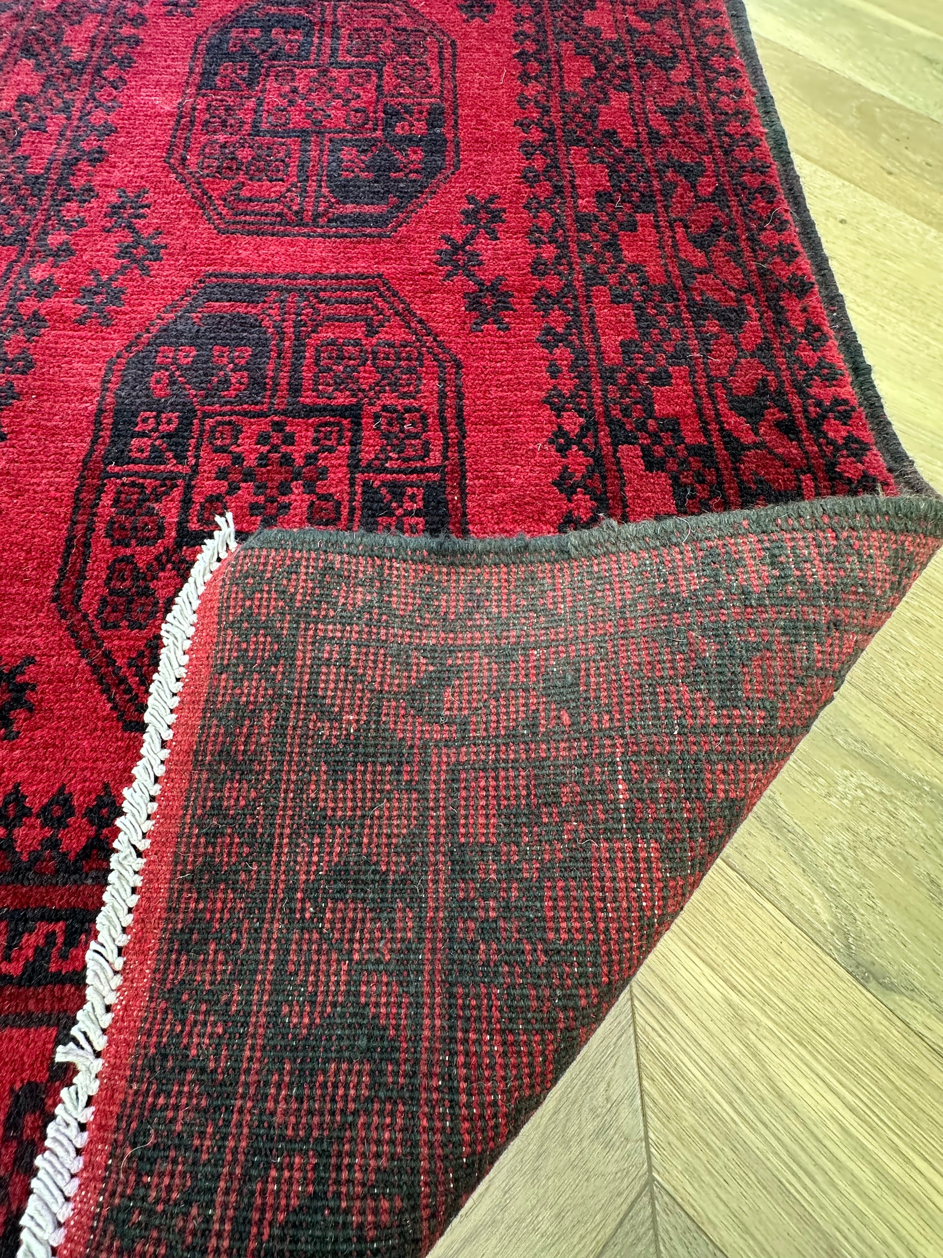 Red Afghan Handmade — 3.81 x 0.80