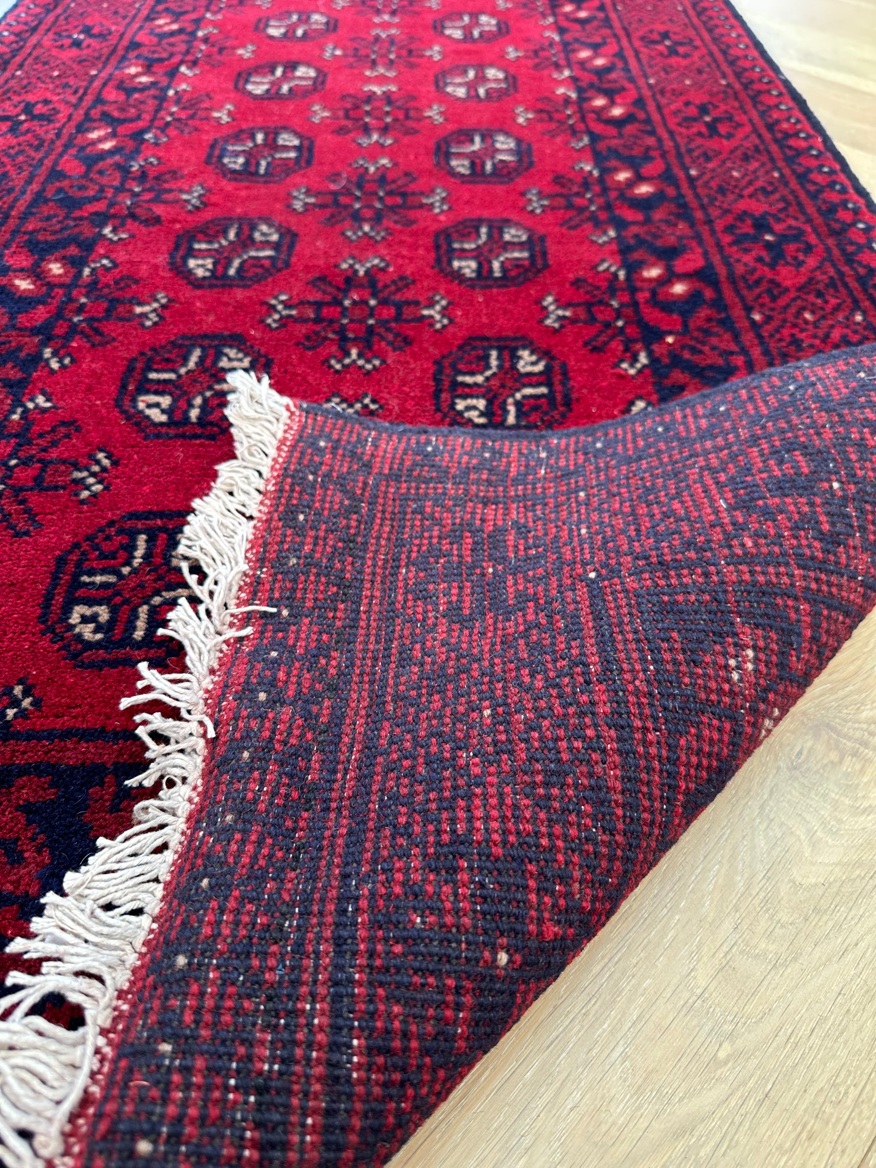 Red Afghan Handmade — 2.90 x 0.78