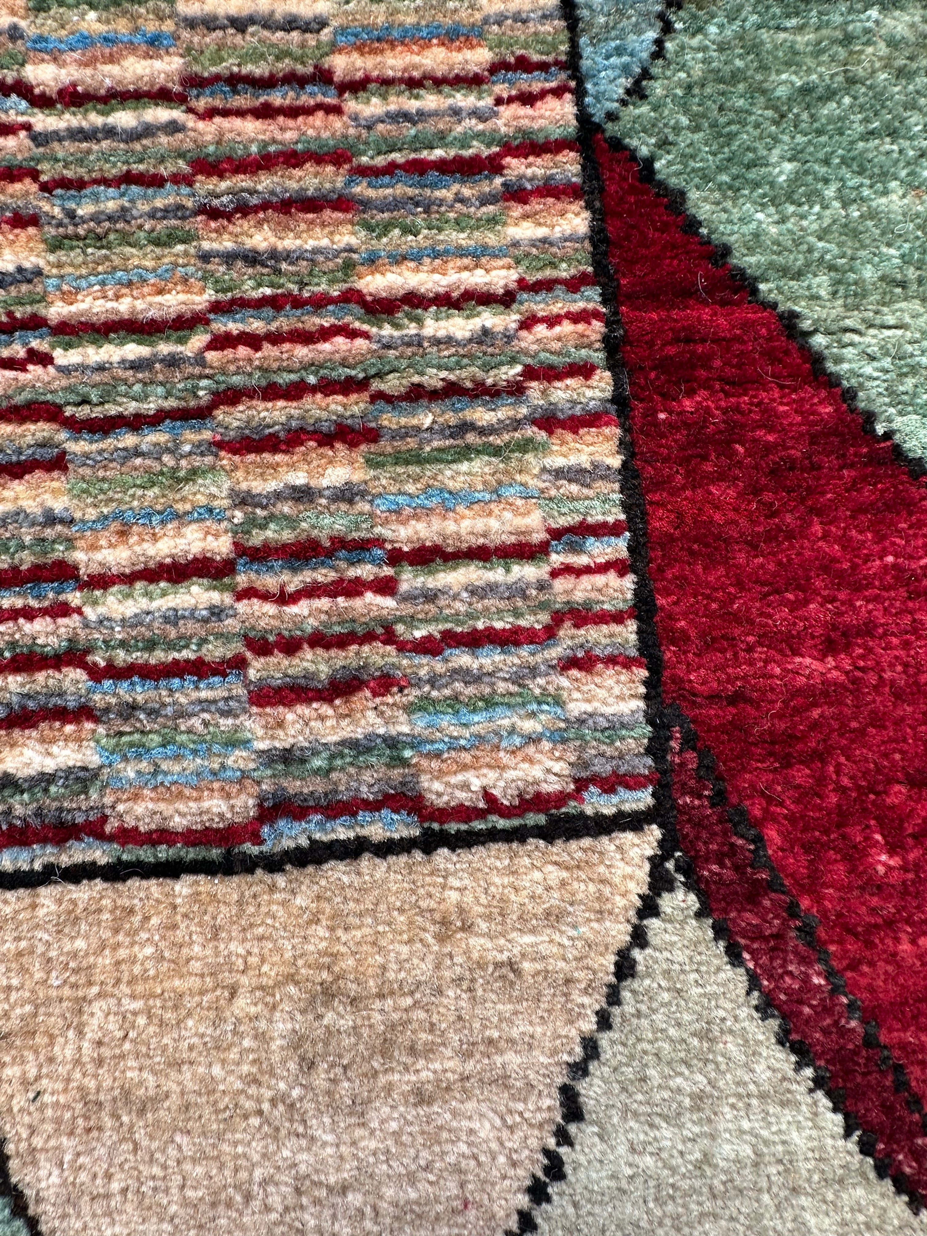Handmade Gaba rug-runner — 3.80 x 0.83