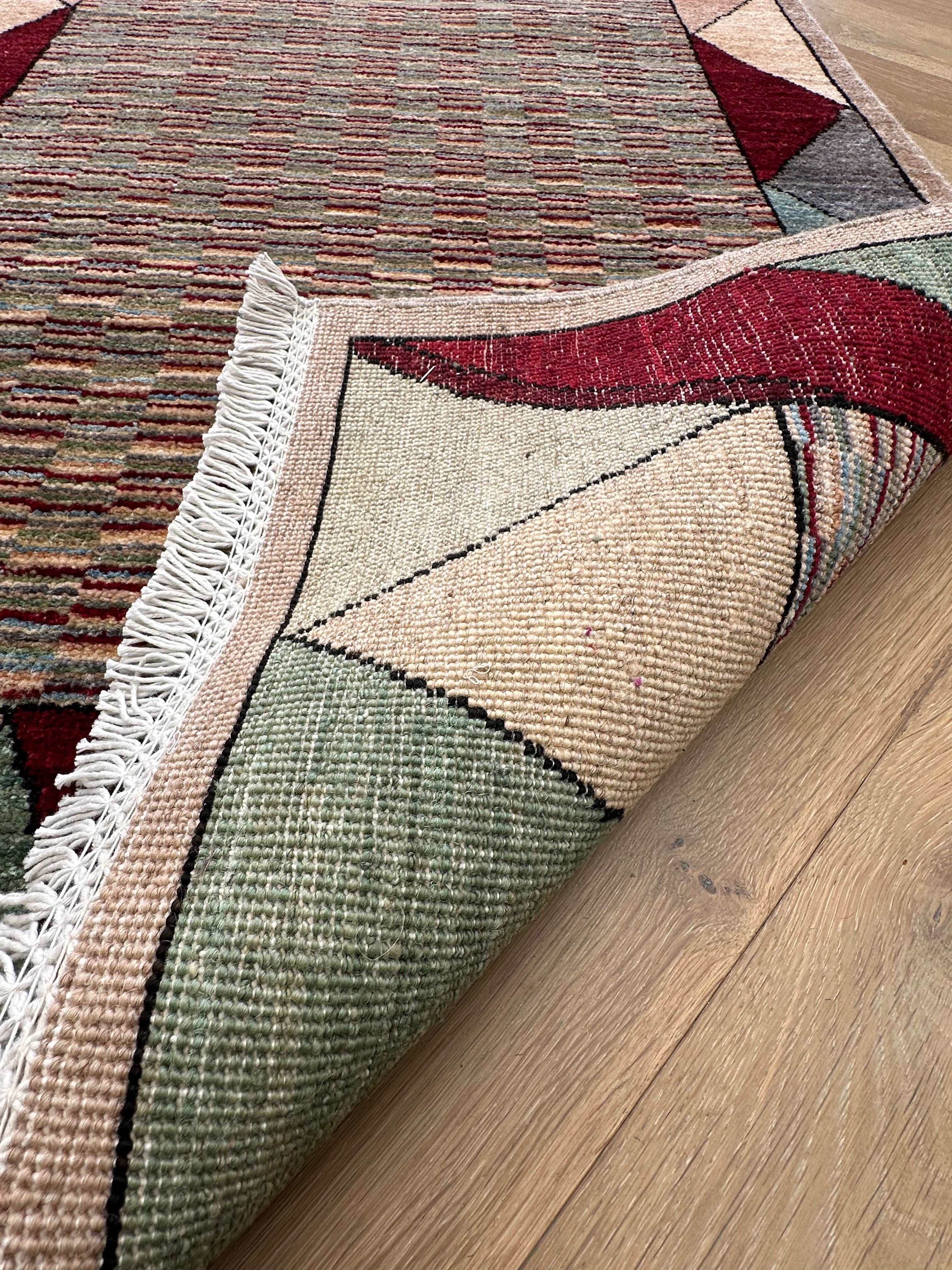 Handmade Gaba rug-runner — 3.80 x 0.83