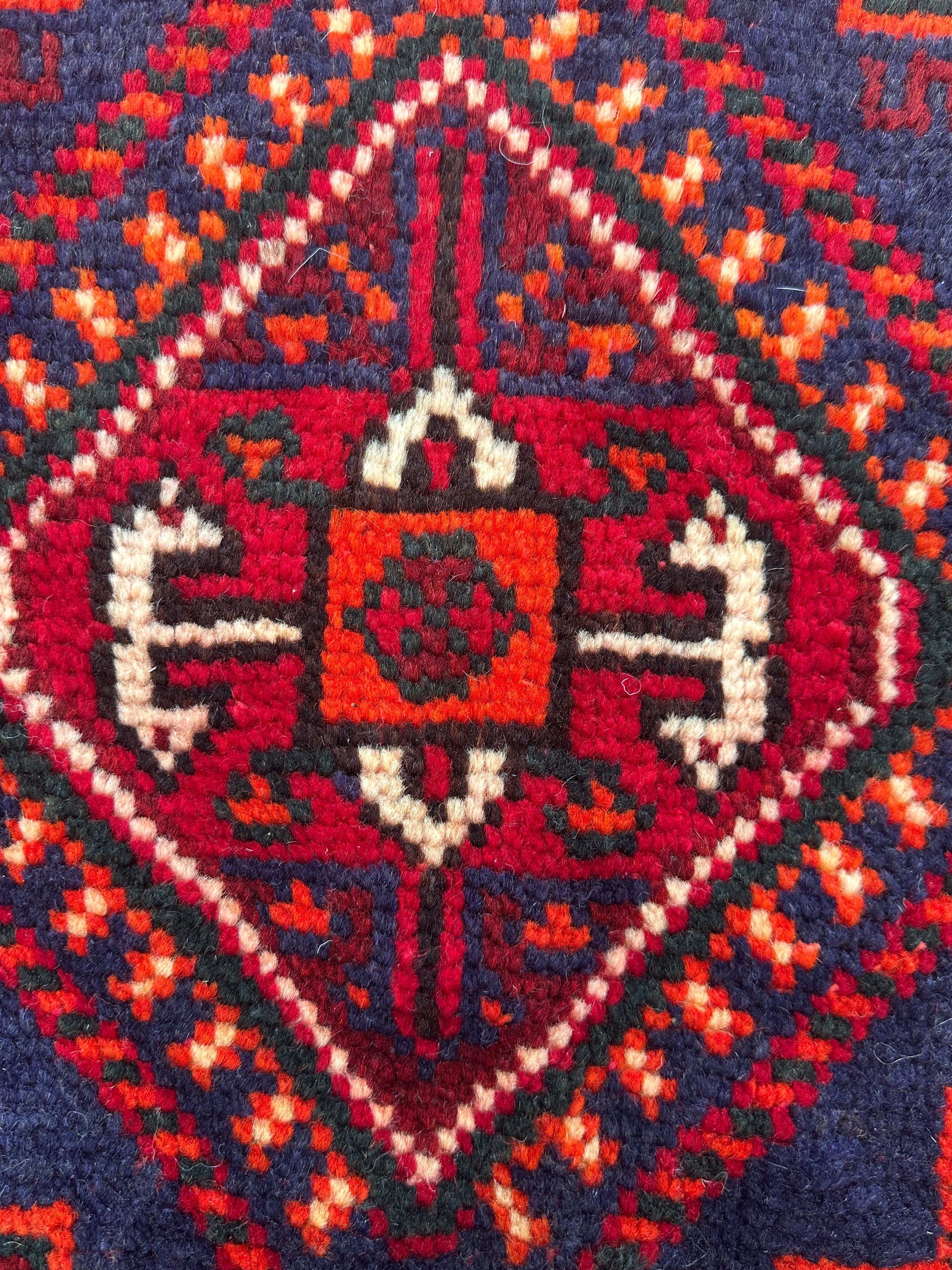 Red Afghan Handmade — 2.44 x 1.55