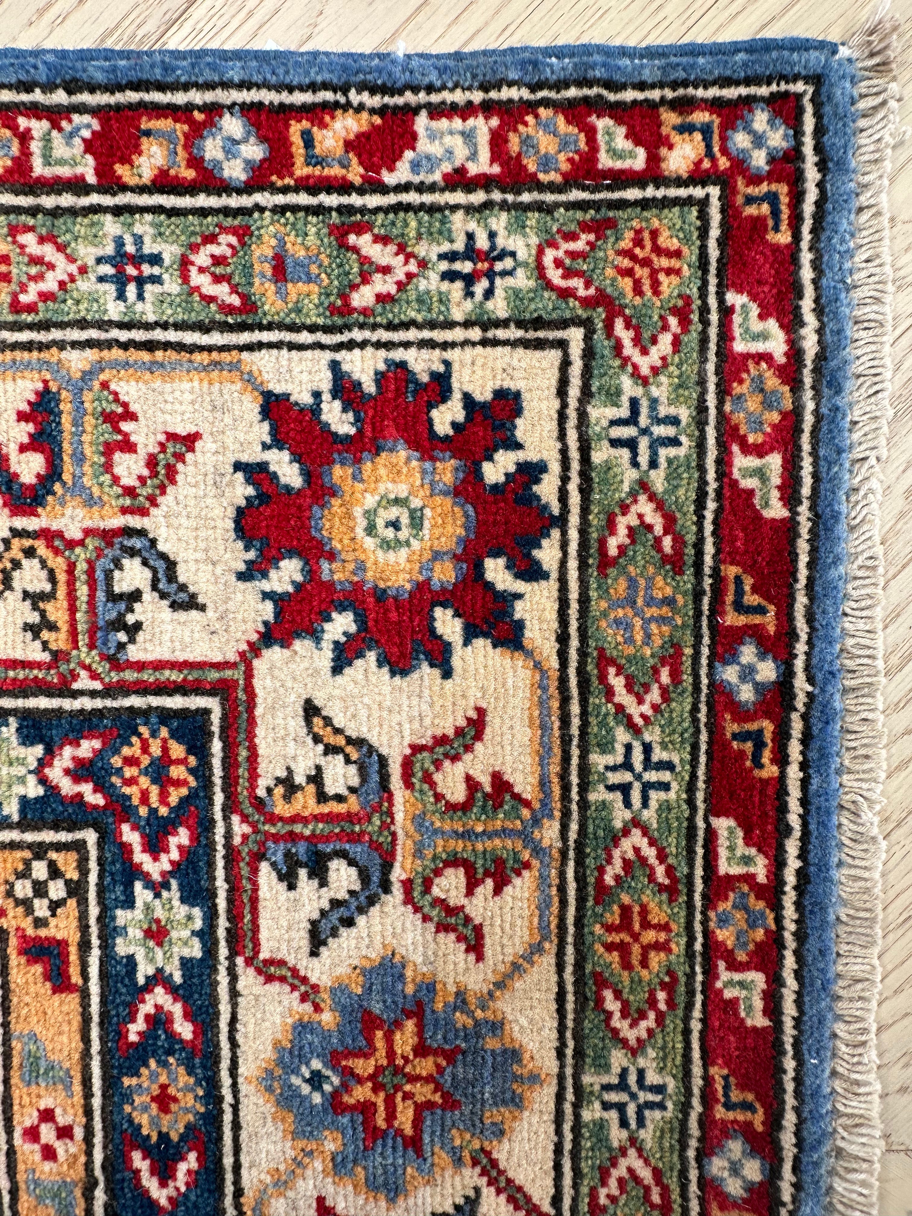 Red Afghan Handmade — 2.05 x 1.49