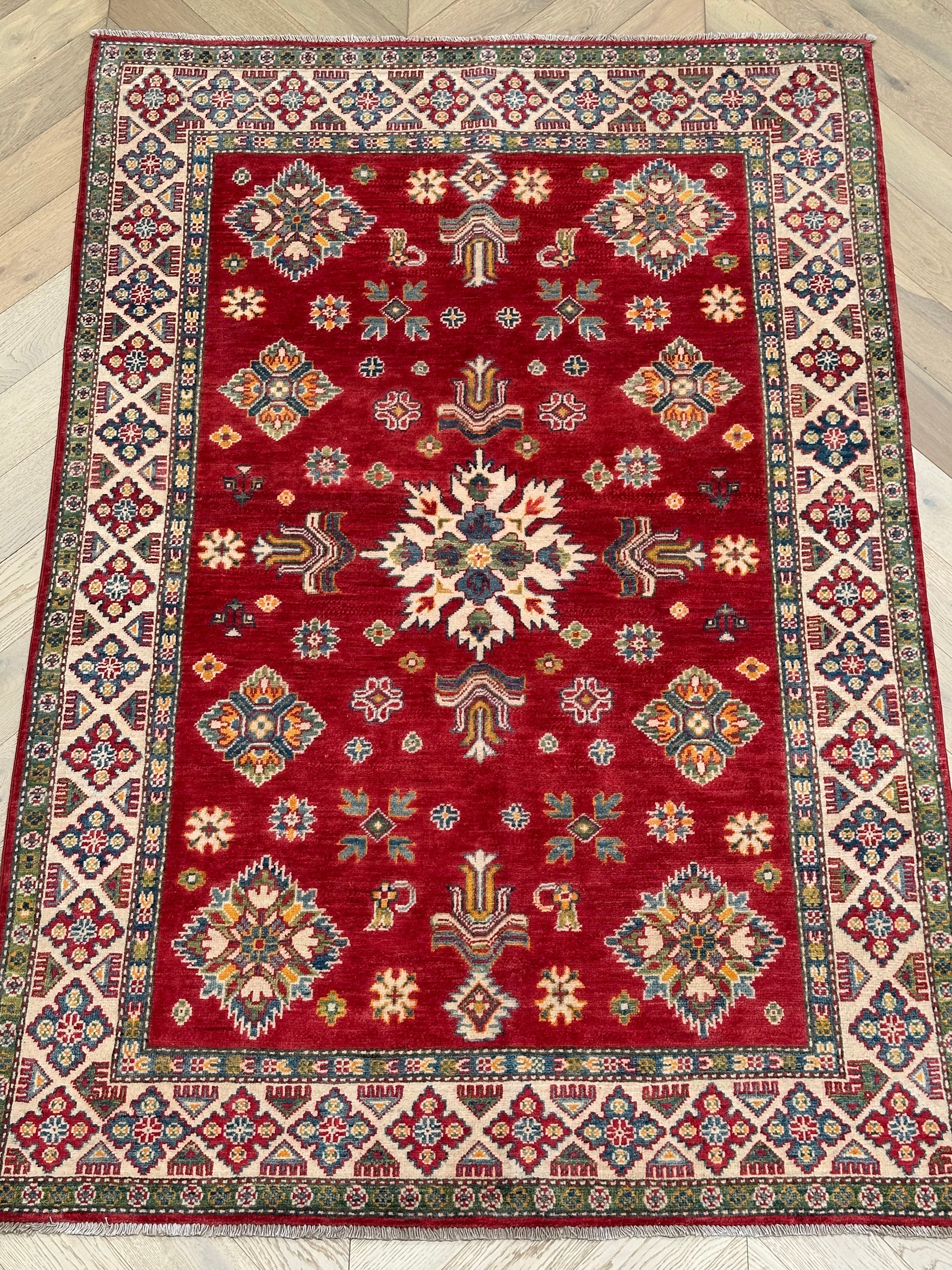 Red Afghan Handmade — 2.10 x 1.42