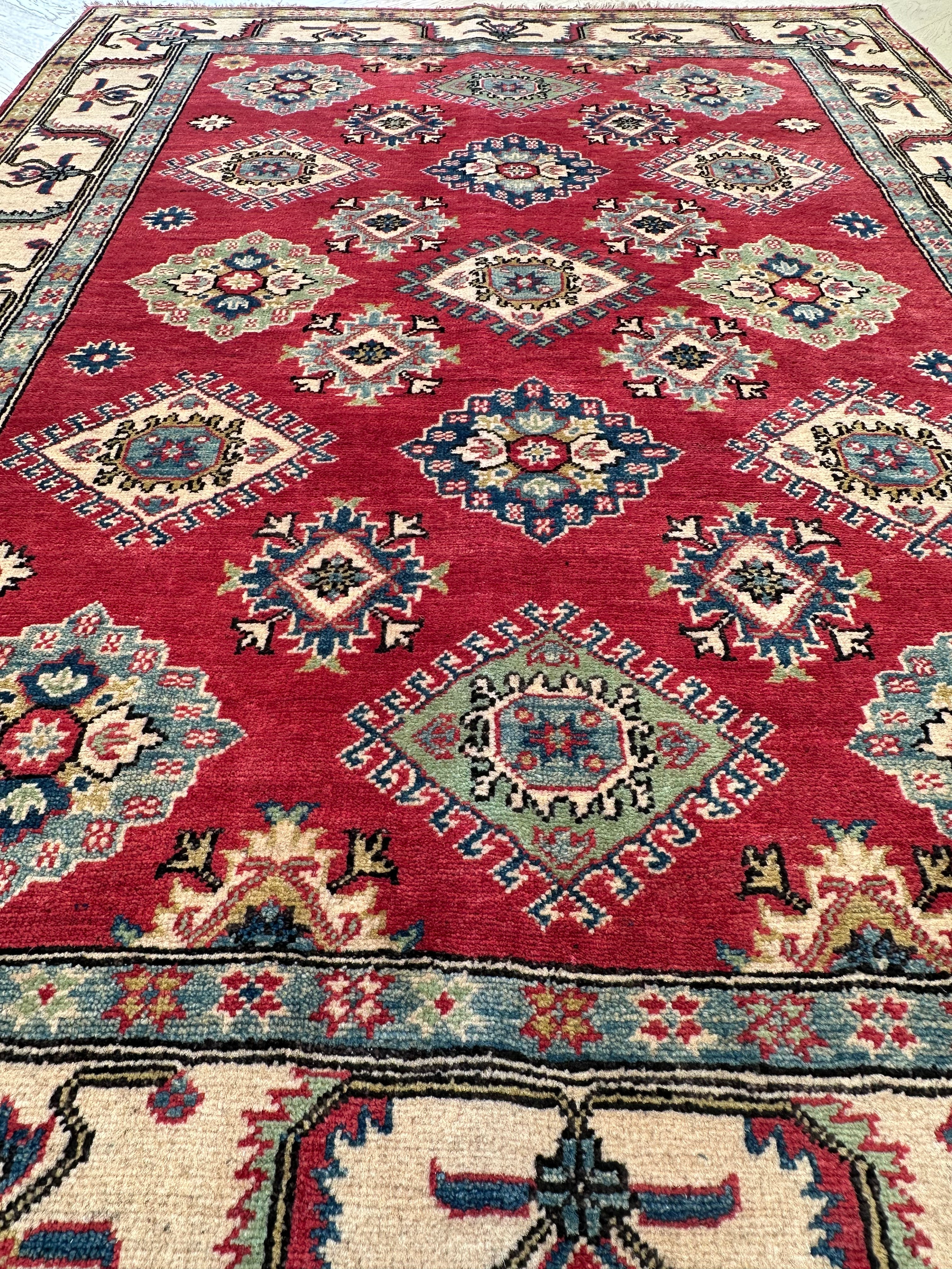 Red Afghan Handmade — 1.97 x 1.45