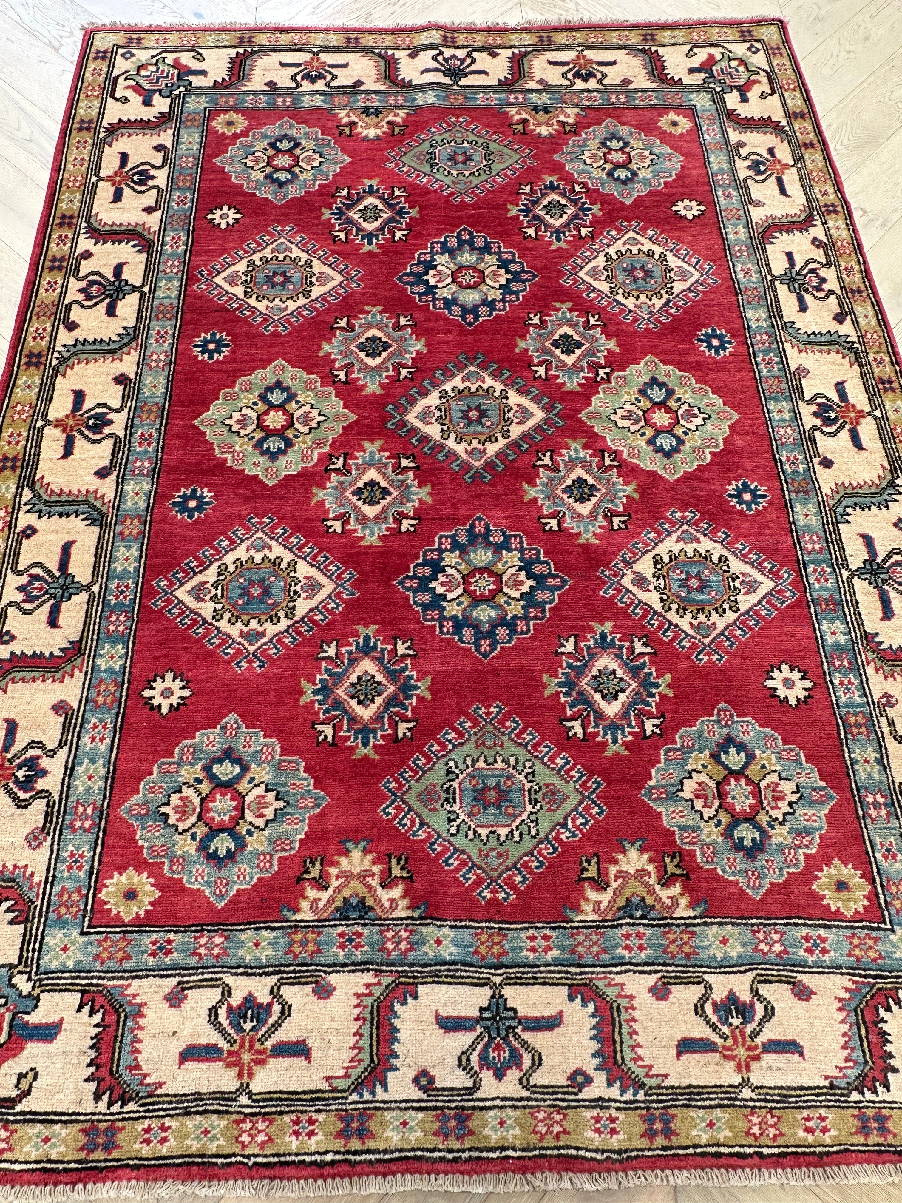 Red Afghan Handmade — 1.97 x 1.45