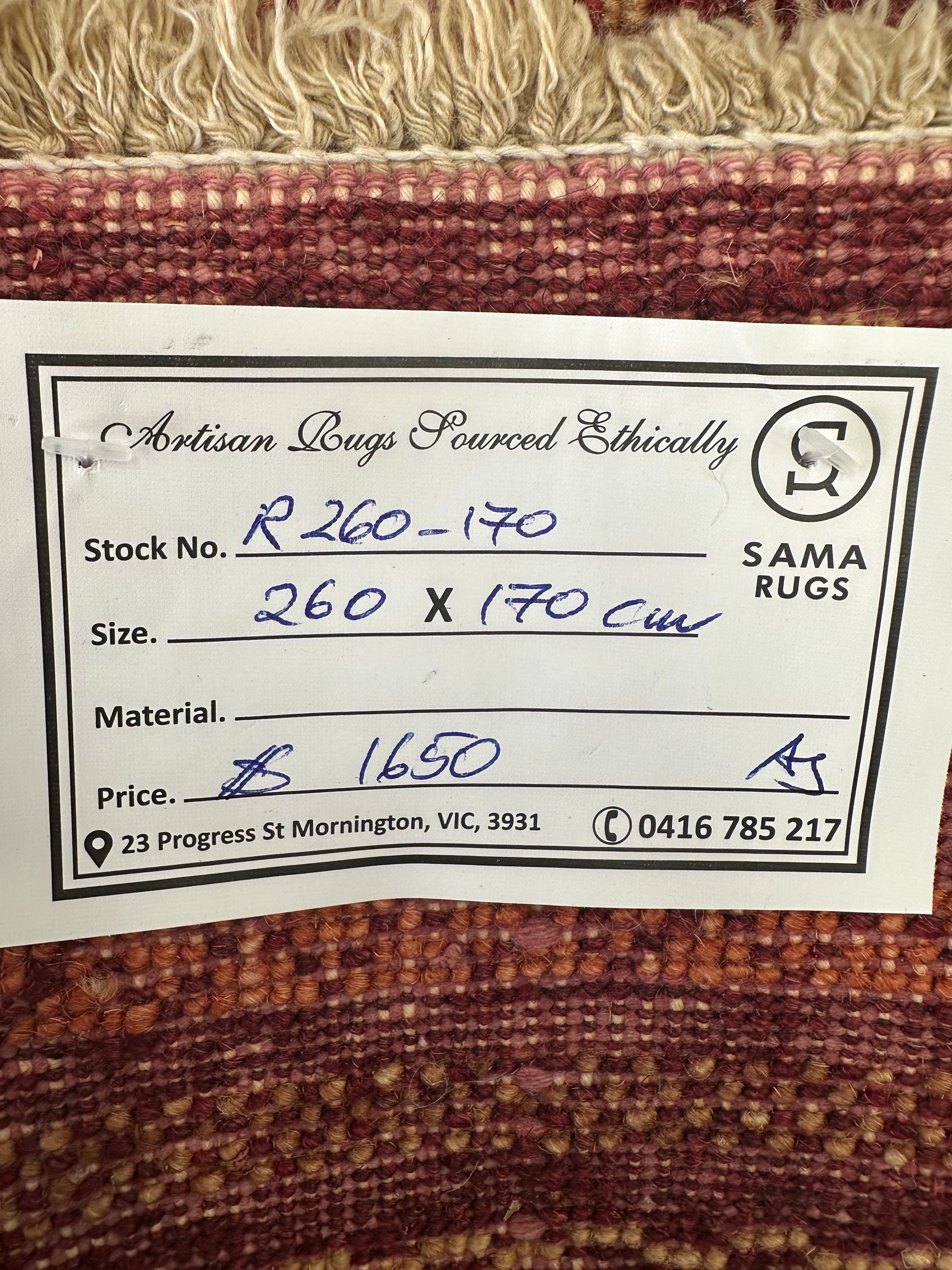 Beige HANDMADE AFGHAN MUSHWANI KILIM | CM |