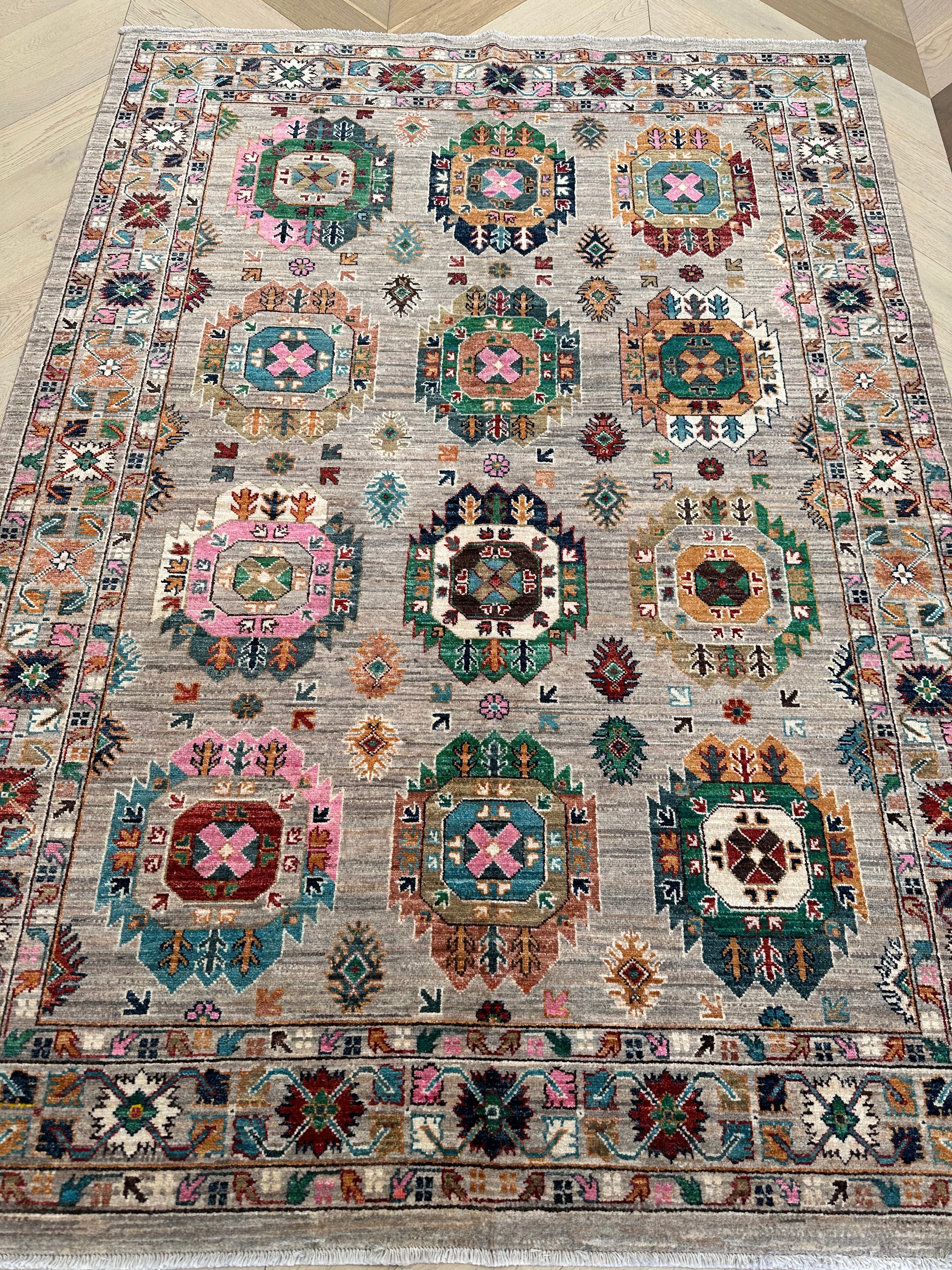 Afghan handmade rug,Chobi. Size:233x167 cm