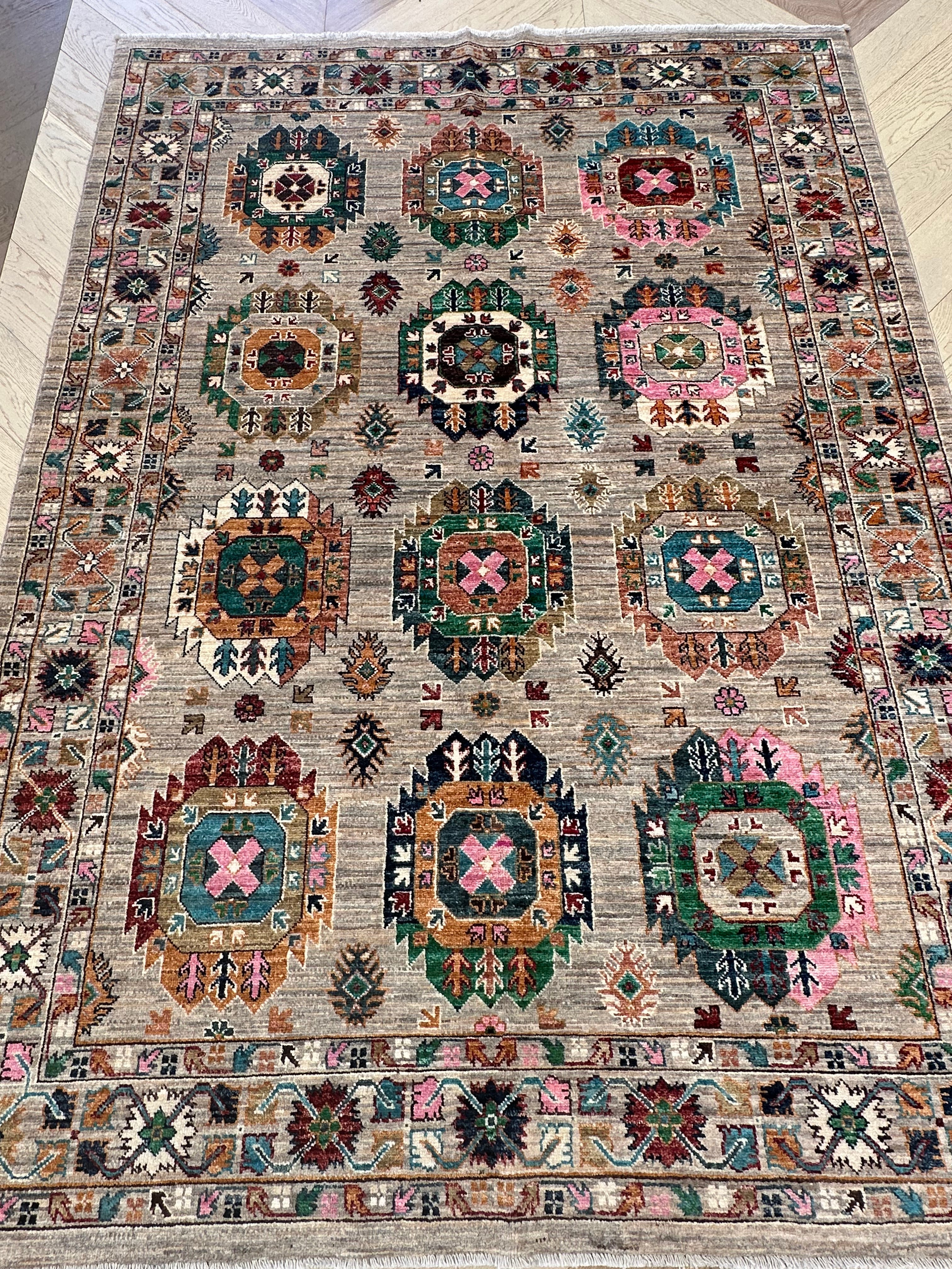 Afghan handmade rug,Chobi. Size:233x167 cm