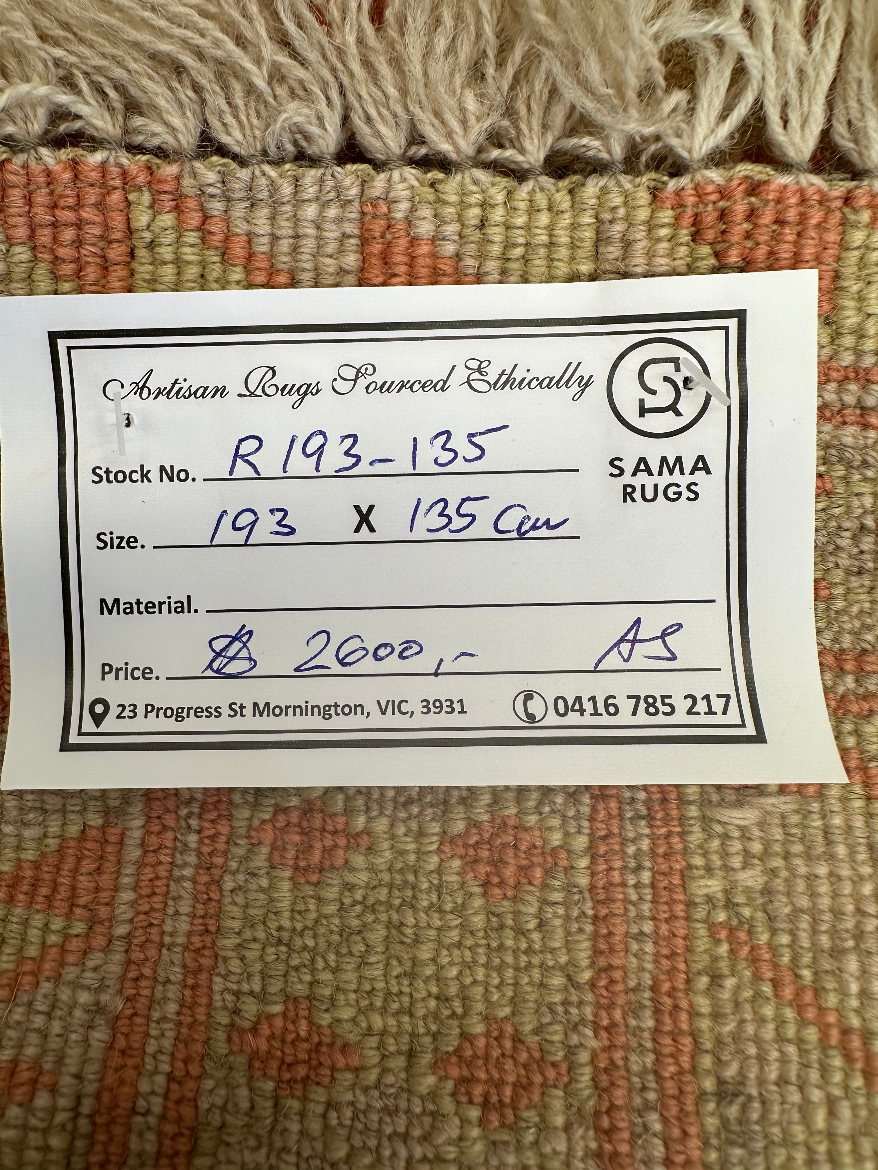 HANDMADE AFGHAN MUSHWANI KILIM | CM|