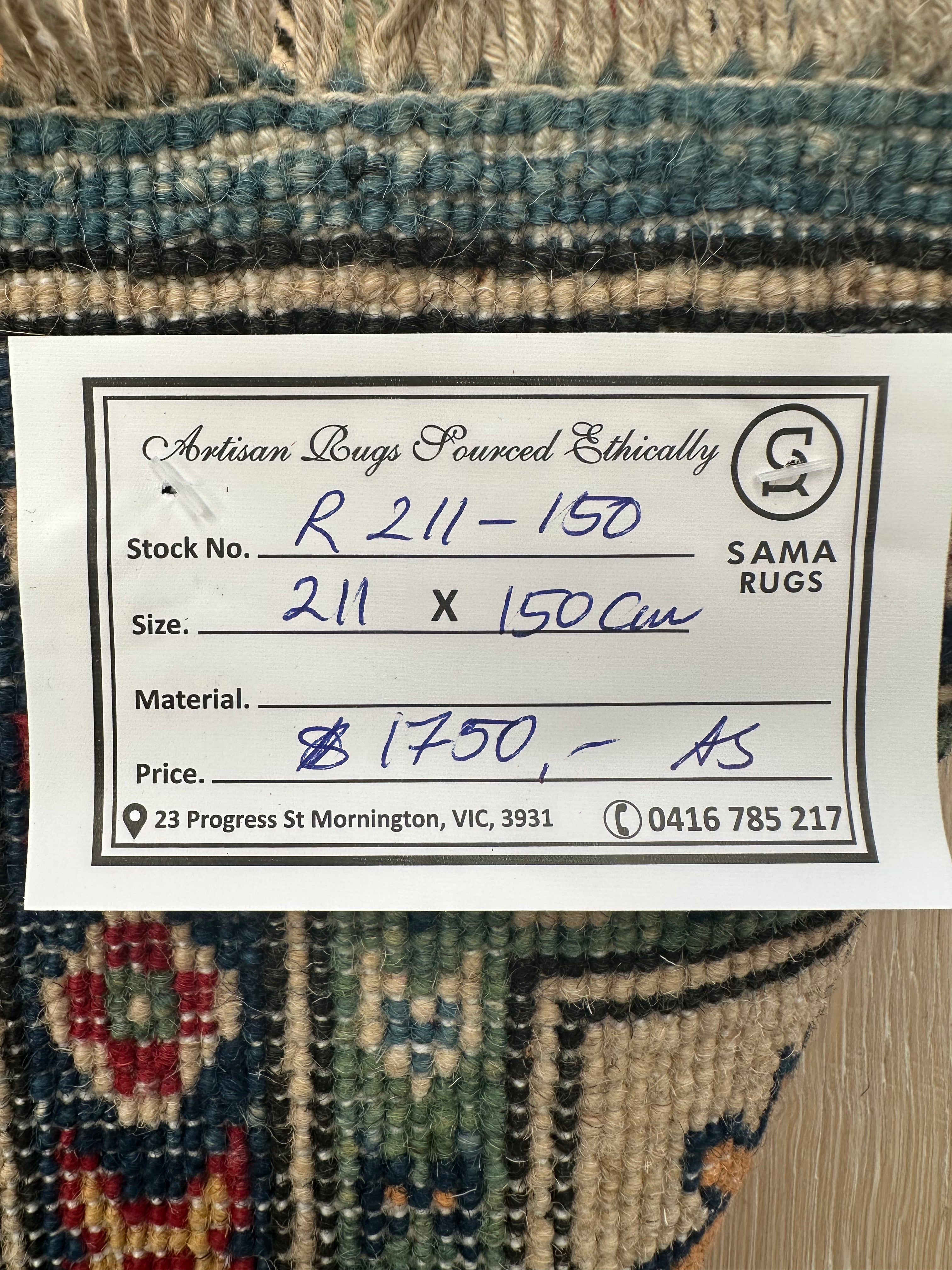 Afghan Handmade — 2.11 x 1.50