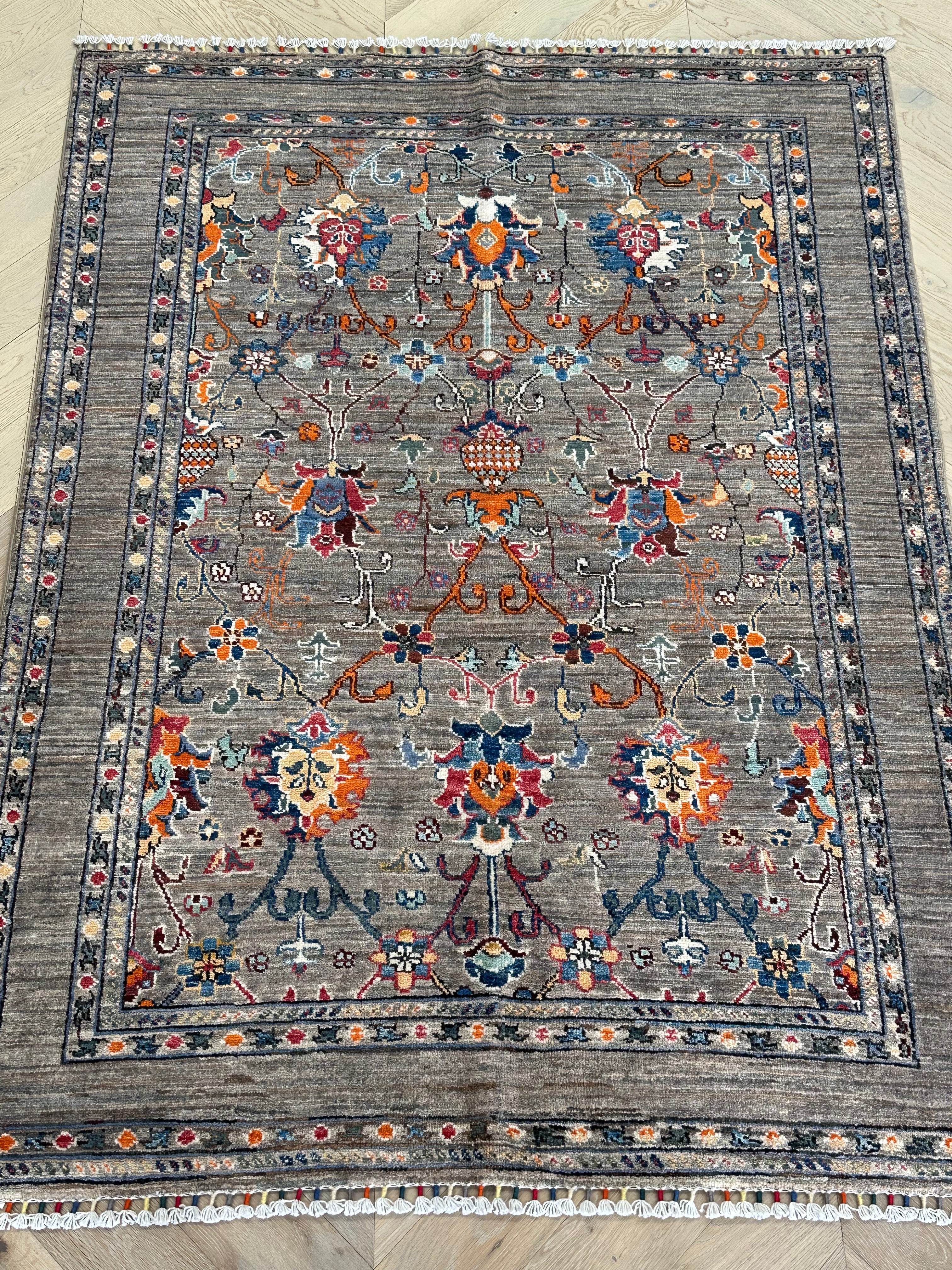 Afghan handmade rug,Chobi. Size: 153x139 cm