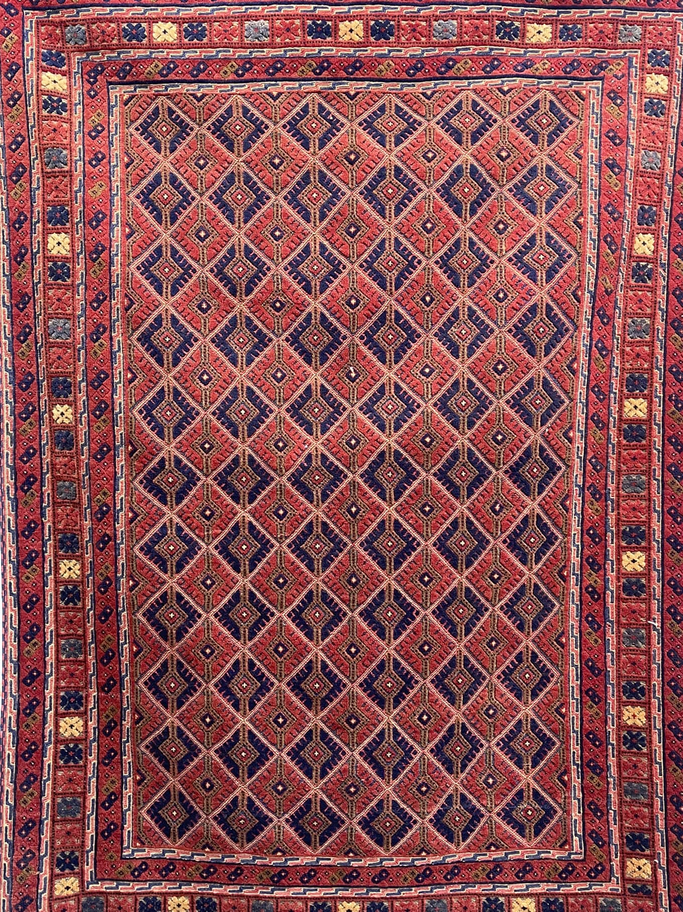 Red HANDMADE AFGHAN MUSHWANI KILIM | 188 X 152 CM |