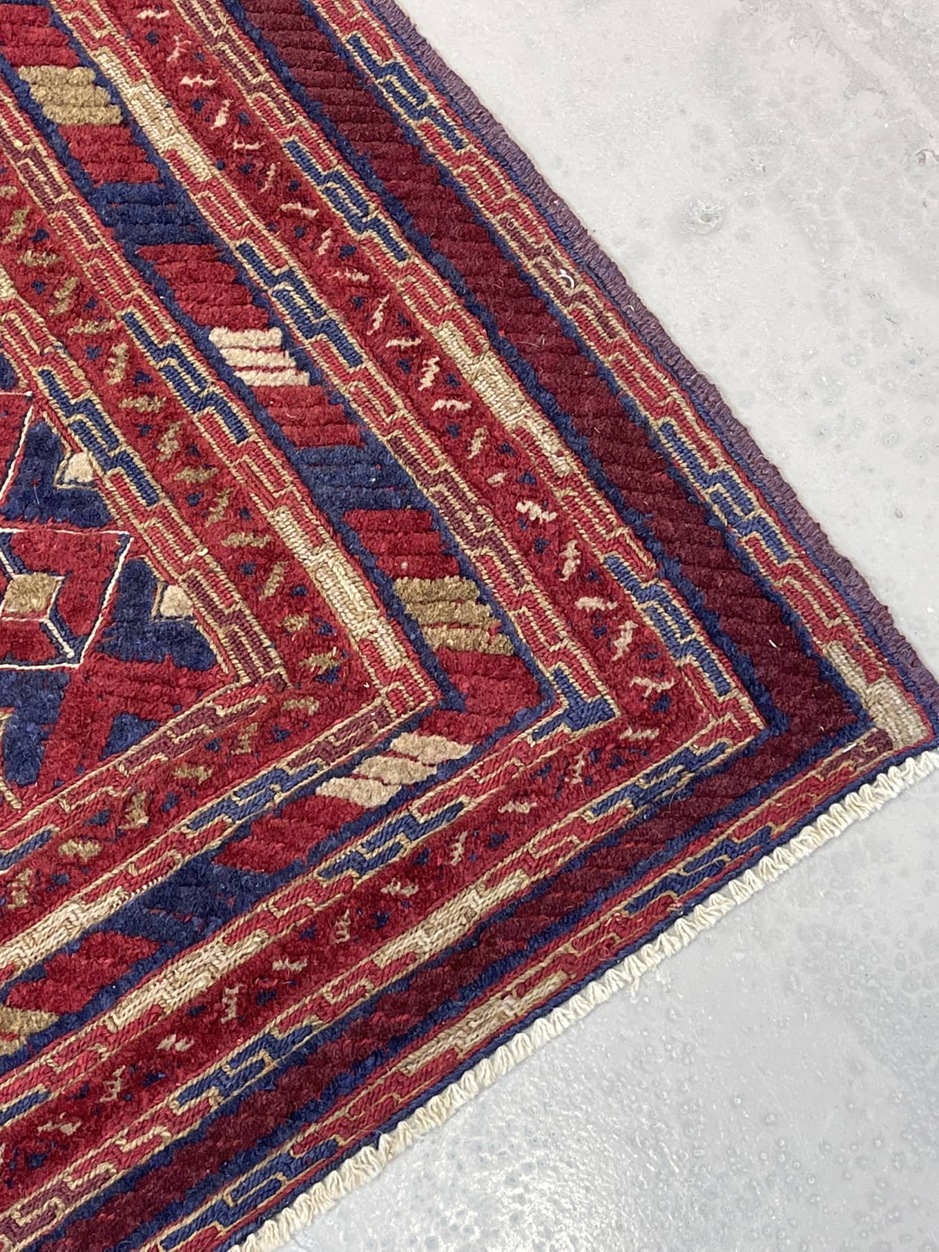 Red HANDMADE AFGHAN MUSHWANI KILIM | 188 X 152 CM |