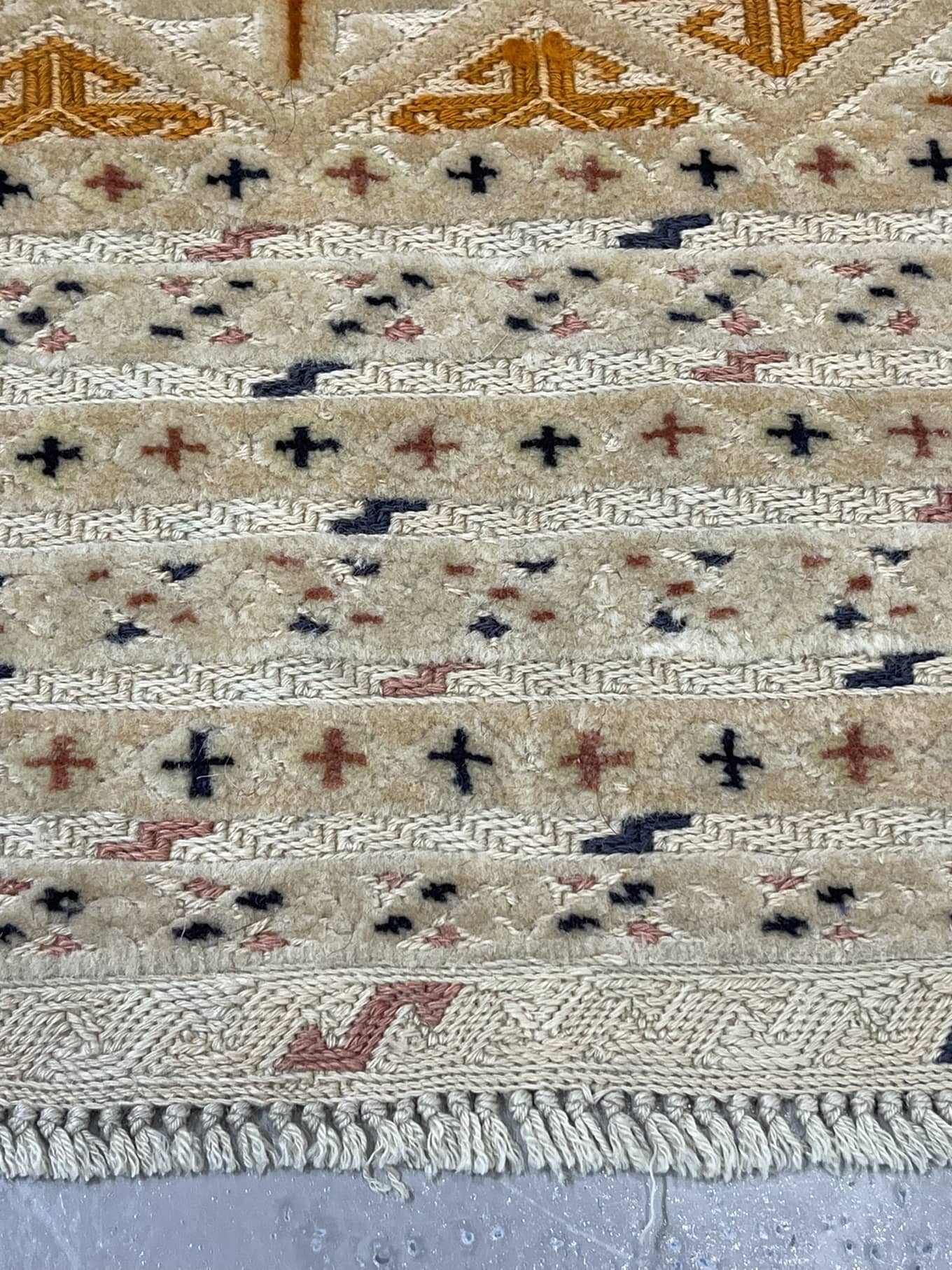 Beige HANDMADE AFGHAN MUSHWANI KILIM | 190 X 152 CM |