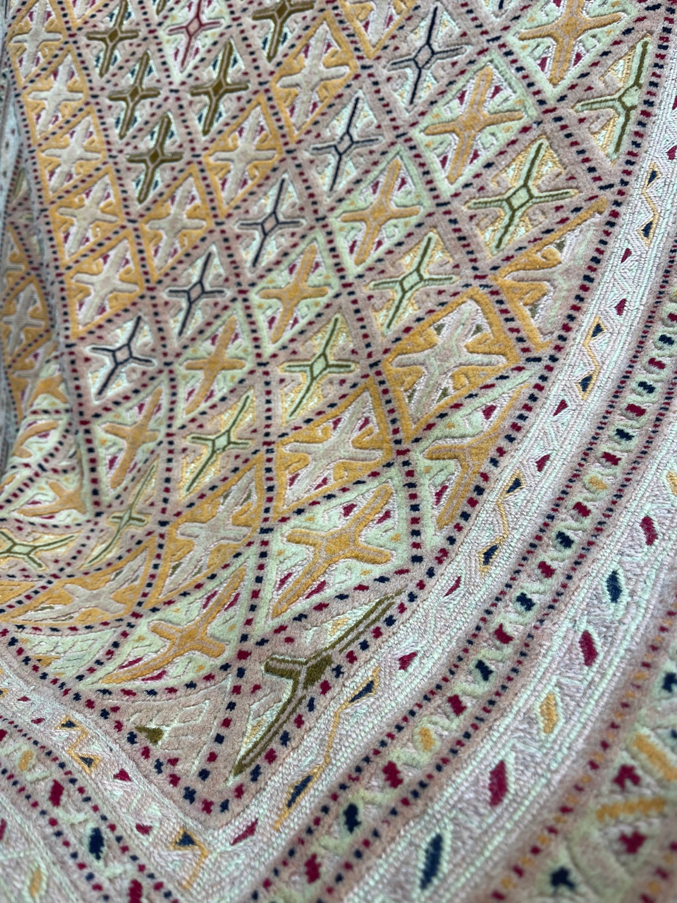 Beige HANDMADE AFGHAN MUSHWANI KILIM | 190 X 152 CM |