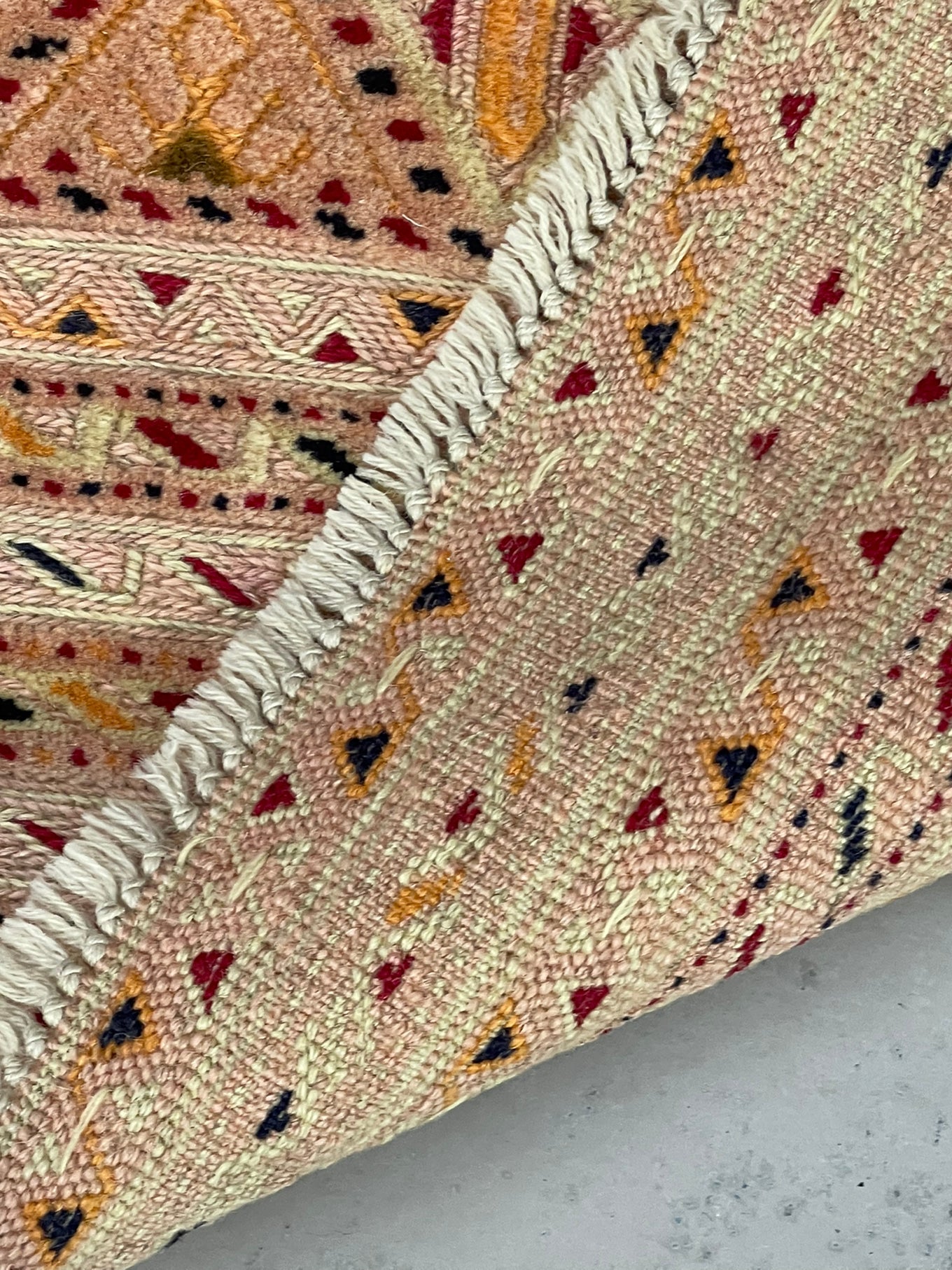 Beige HANDMADE AFGHAN MUSHWANI KILIM | 190 X 152 CM |