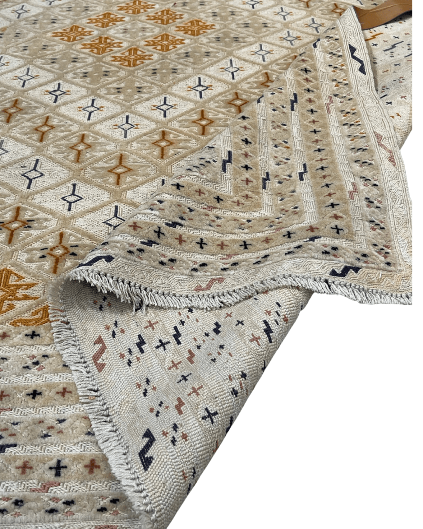 Beige HANDMADE AFGHAN MUSHWANI KILIM | 190 X 152 CM |