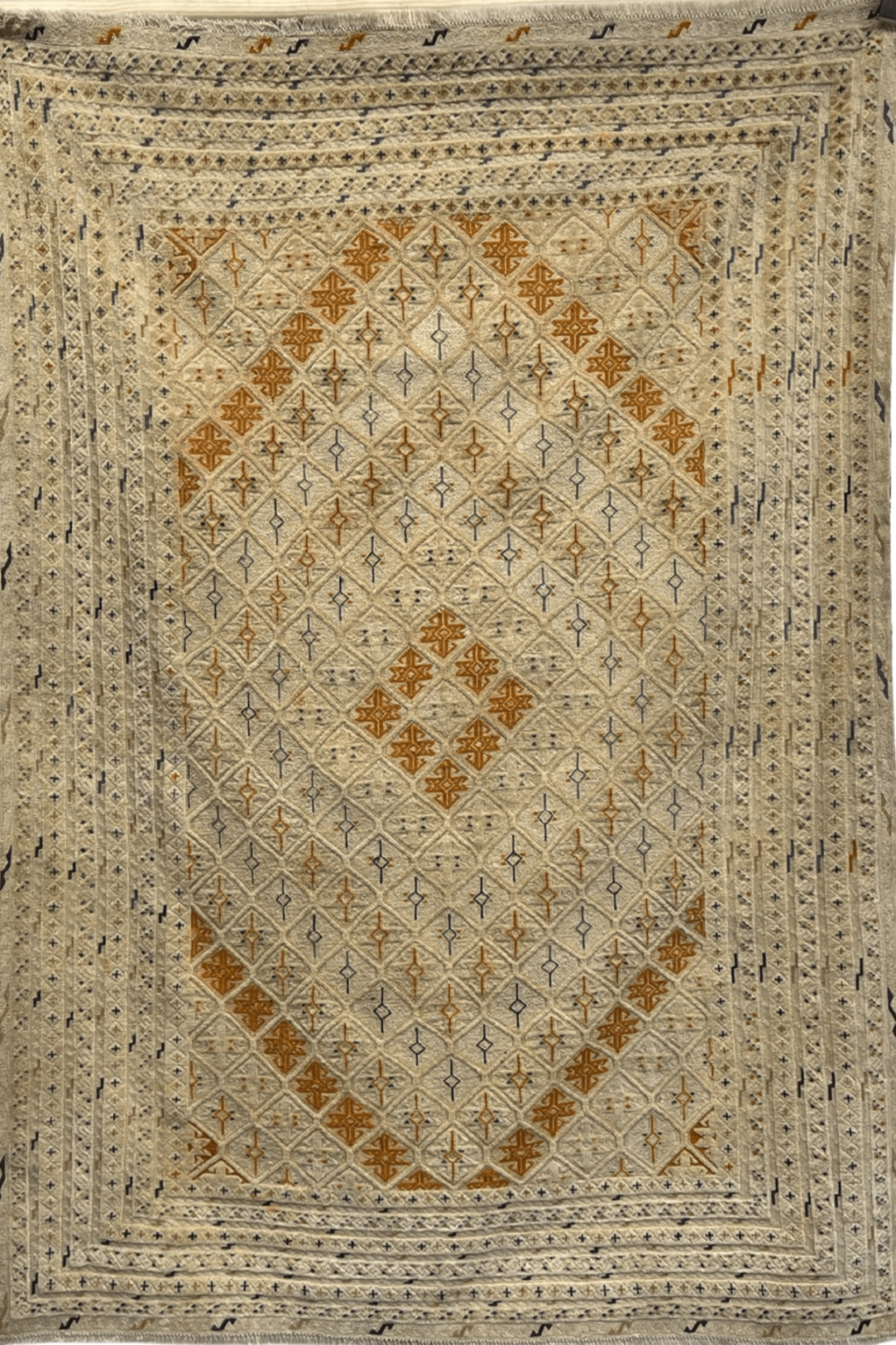 Beige HANDMADE AFGHAN MUSHWANI KILIM | 190 X 152 CM |