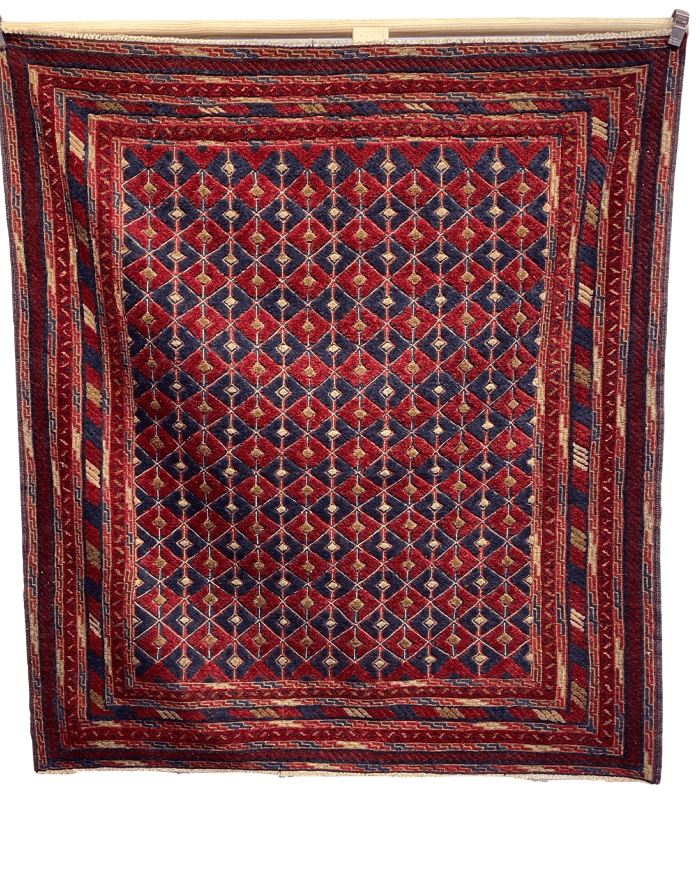 Red HANDMADE AFGHAN MUSHWANI KILIM | 188 X 152 CM |