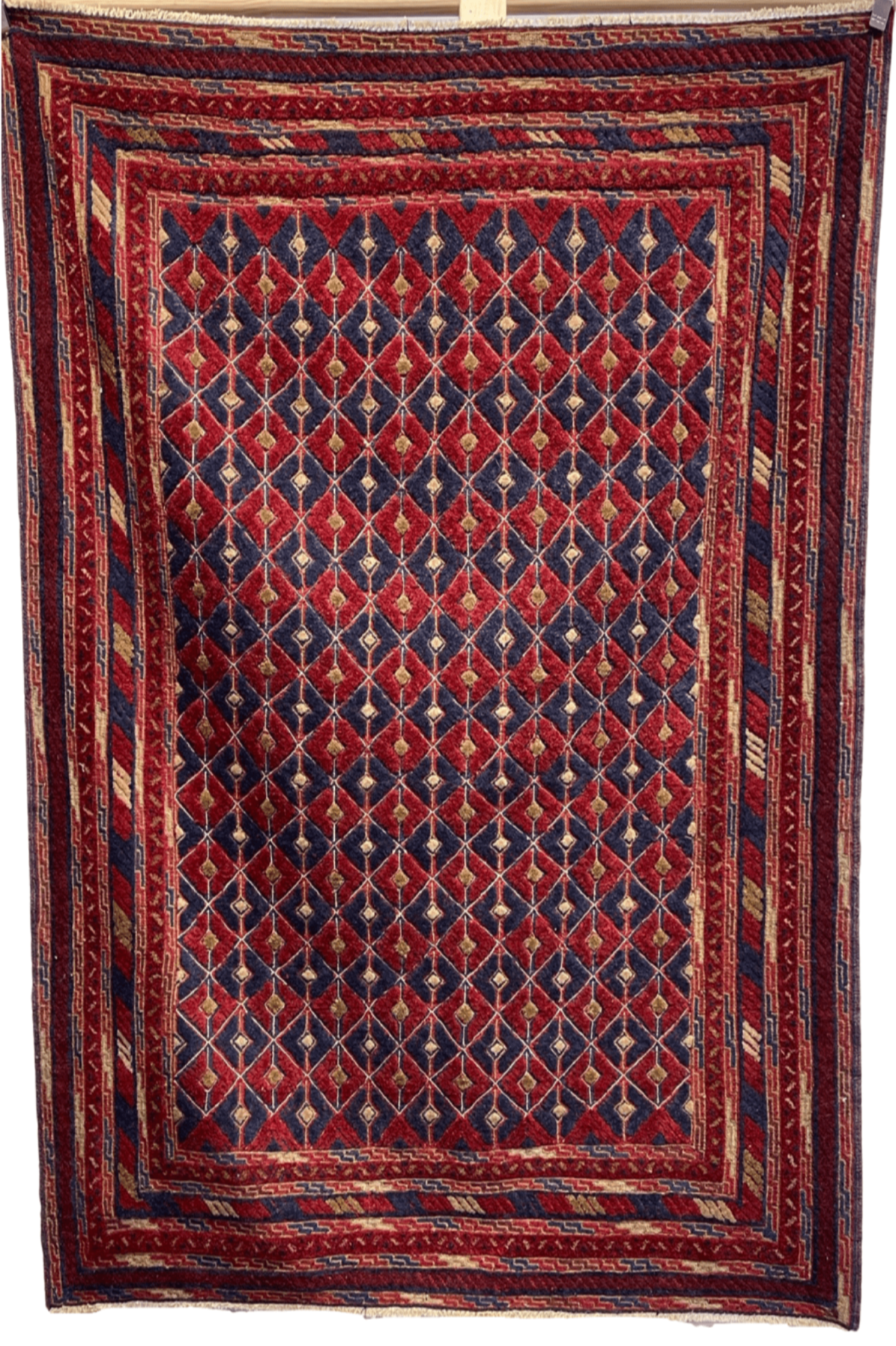 Red HANDMADE AFGHAN MUSHWANI KILIM | 188 X 152 CM |