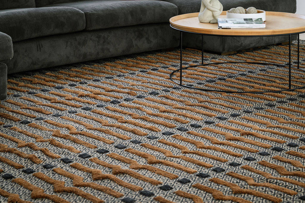 Beige Zigla Charcoal and Beige