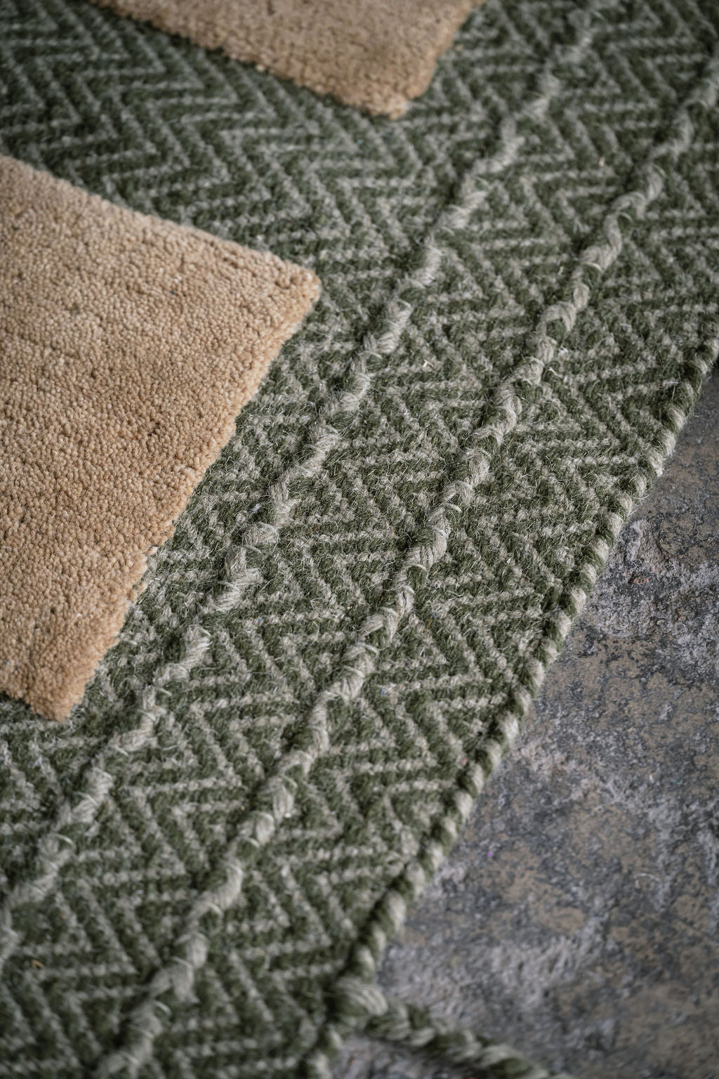 Beige Zigla Green and Beige
