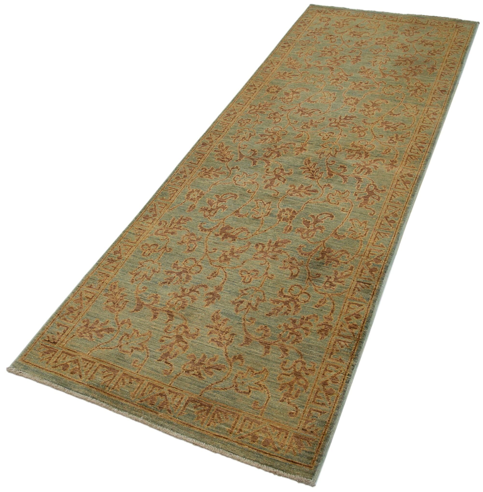 Emerald Oushak Runner — 0.88 x 2.57