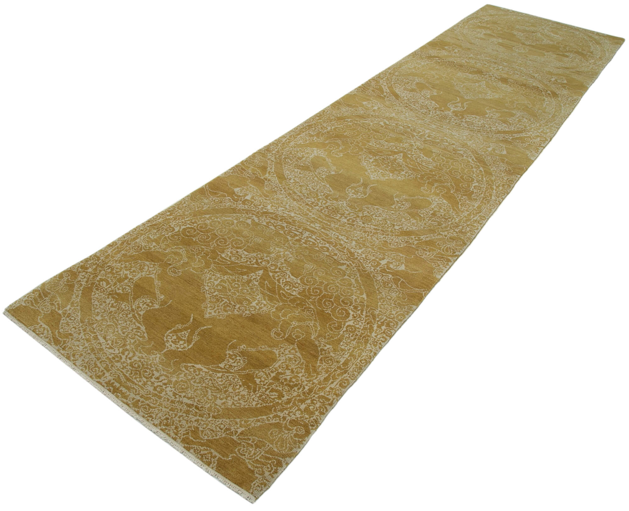 Gold Oushak Runner — 0.92 x 3.73