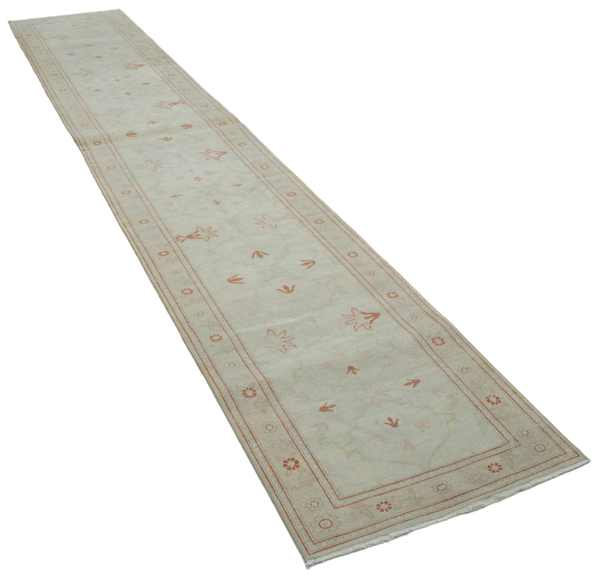 Parchment Oushak Runner — 0.77 x 4.17