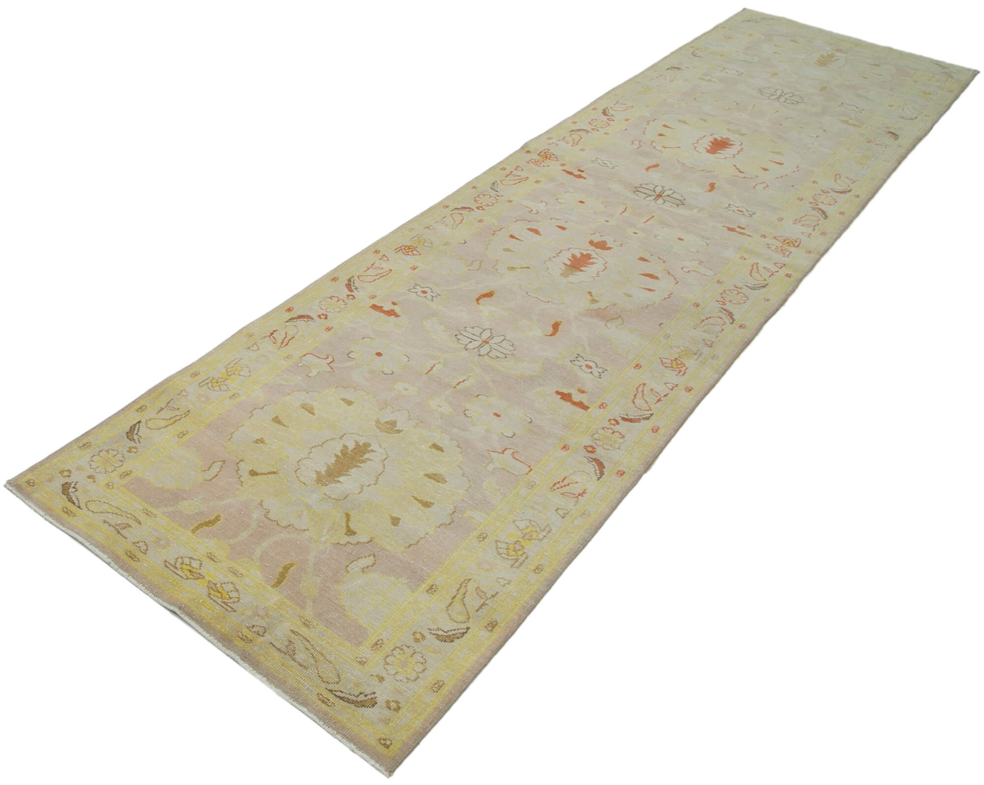 Sand Oushak Runner — 0.87 x 3.61