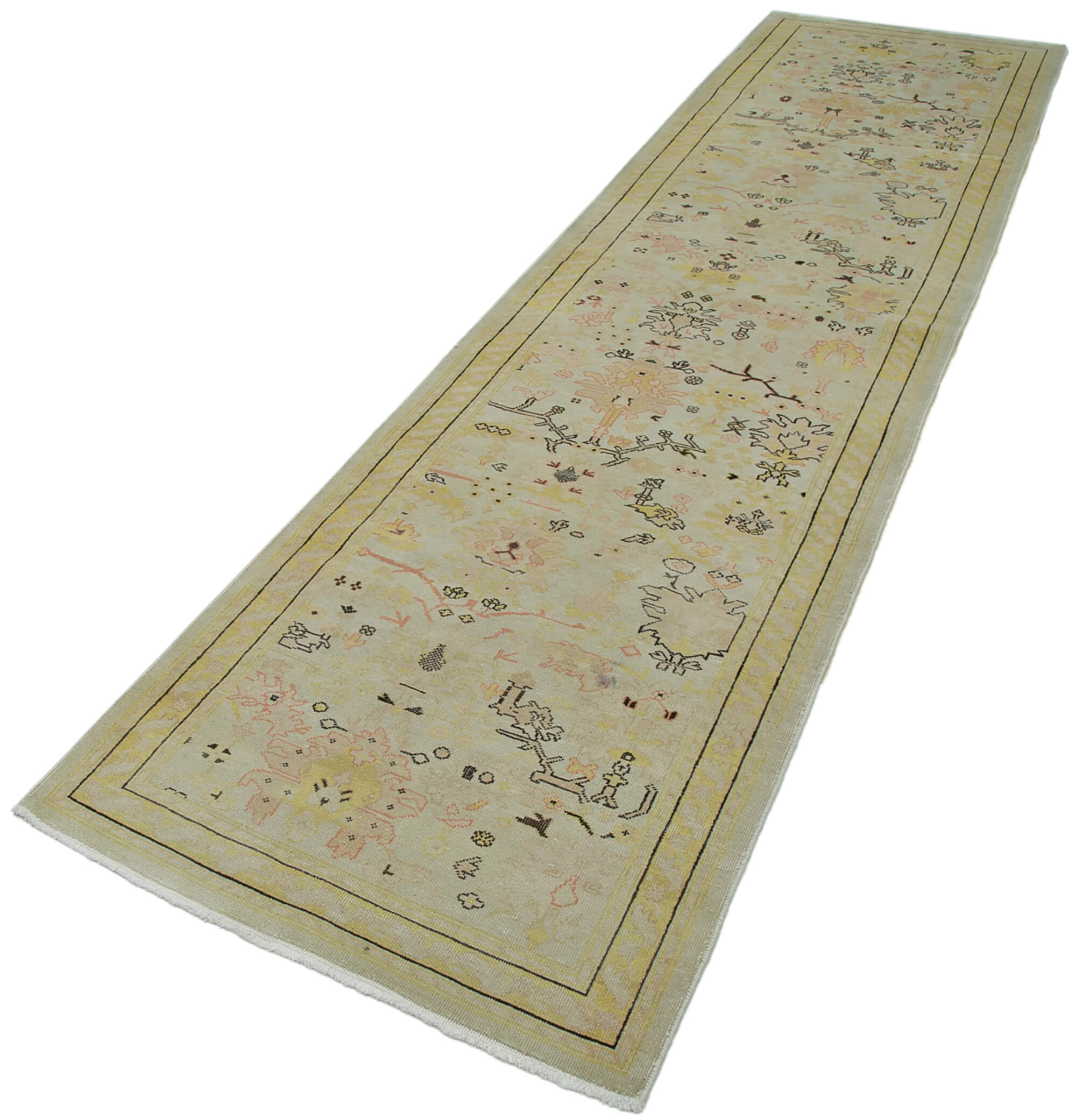 Alabaster Oushak Runner — 0.90 x 3.63