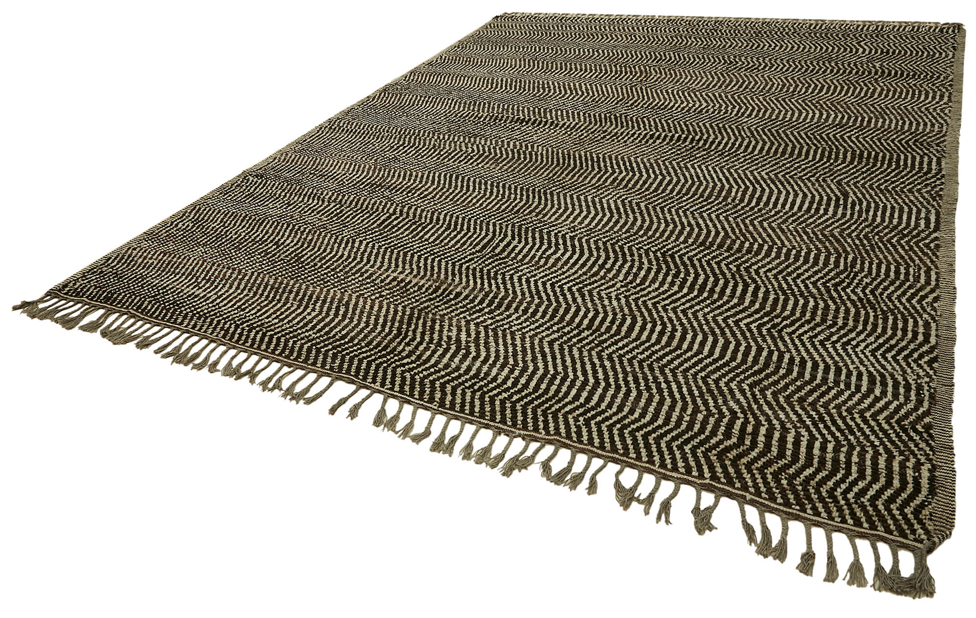 Brown Brown Tribal Atlas Rug – 3.03 x 3.96 — 3.03 x 3.96