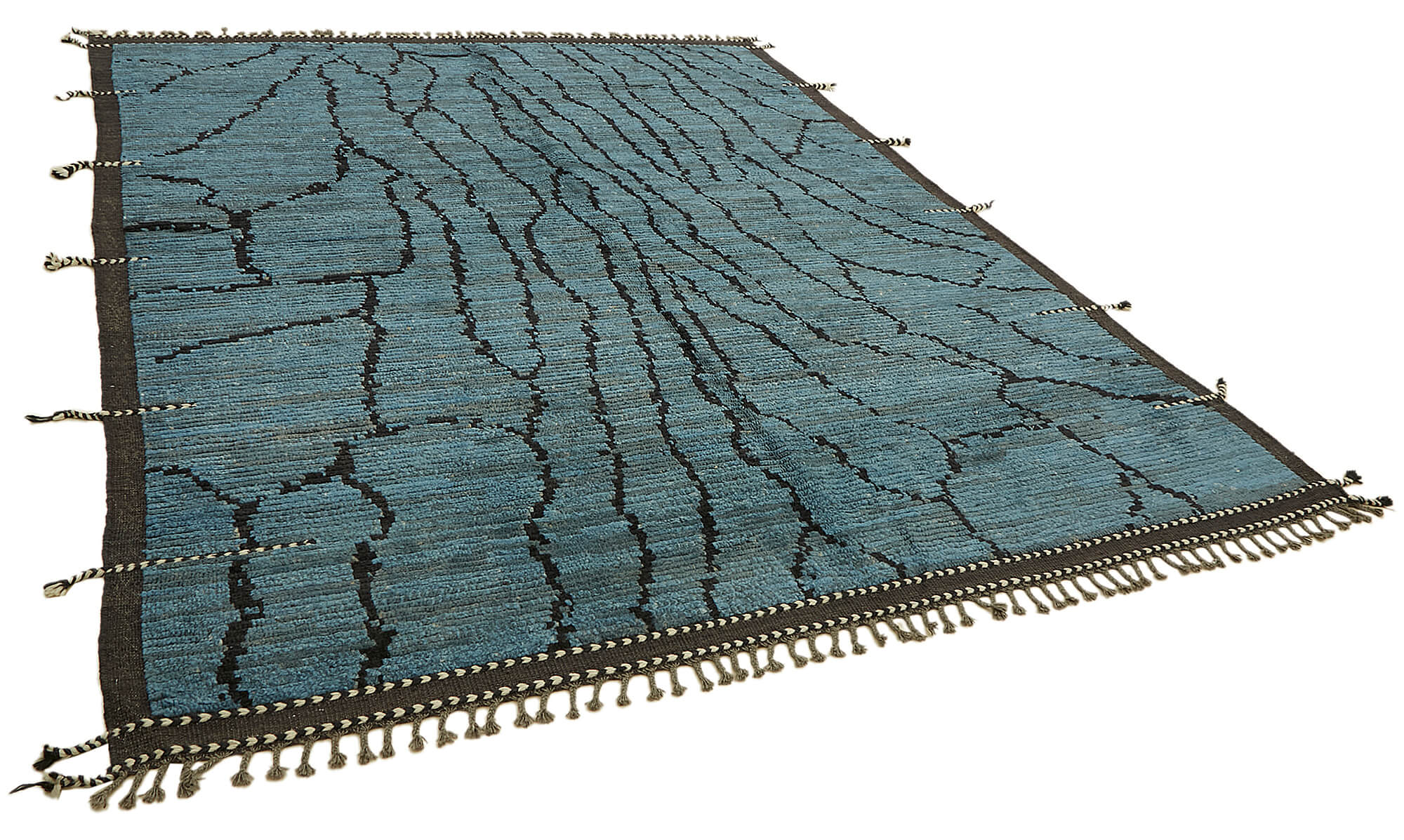 Blue Blue Tribal Atlas Rug – 2.50 x 3.10 — 2.50 x 3.10