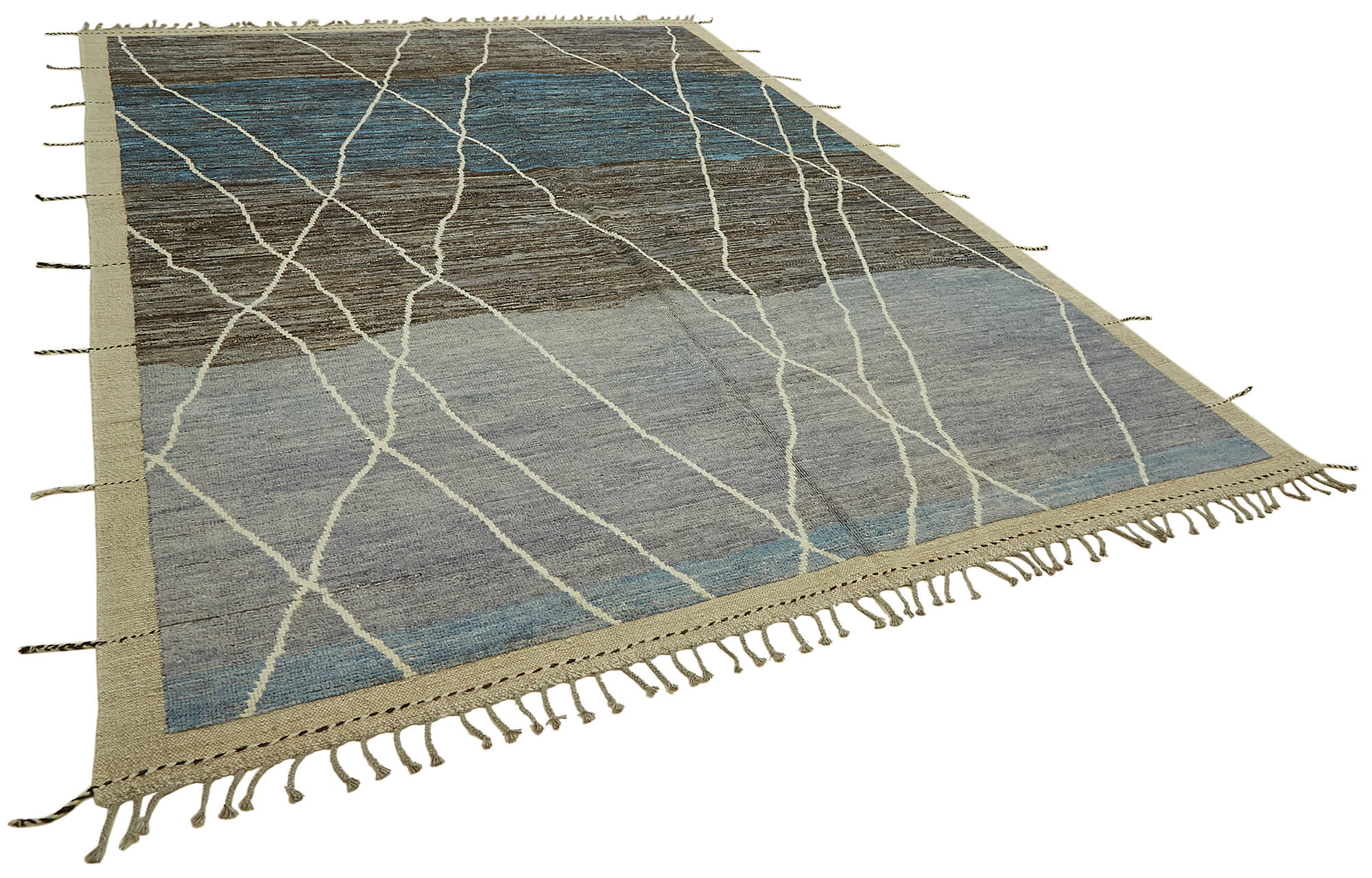 Blue Blue Tribal Atlas Rug – 2.80 x 3.72 — 2.80 x 3.72