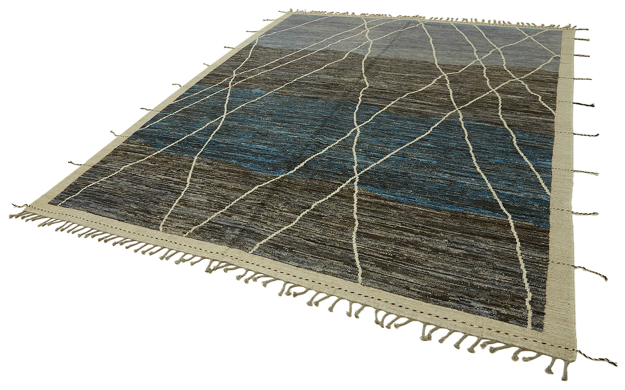 Blue Blue Tribal Atlas Rug – 2.80 x 3.72 — 2.80 x 3.72