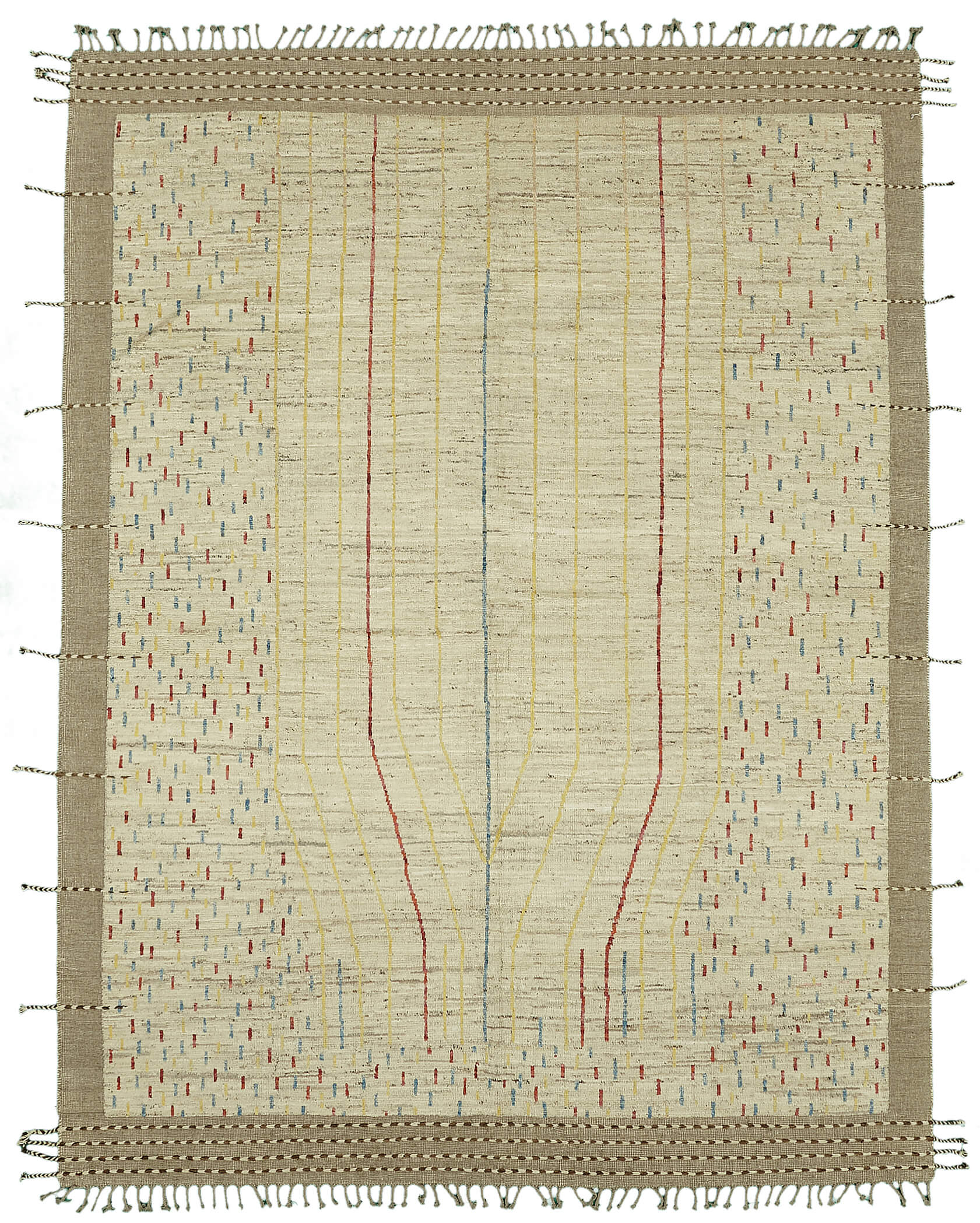 Beige Beige Tribal Atlas Rug – 2.80 x 3.68 — 2.80 x 3.68